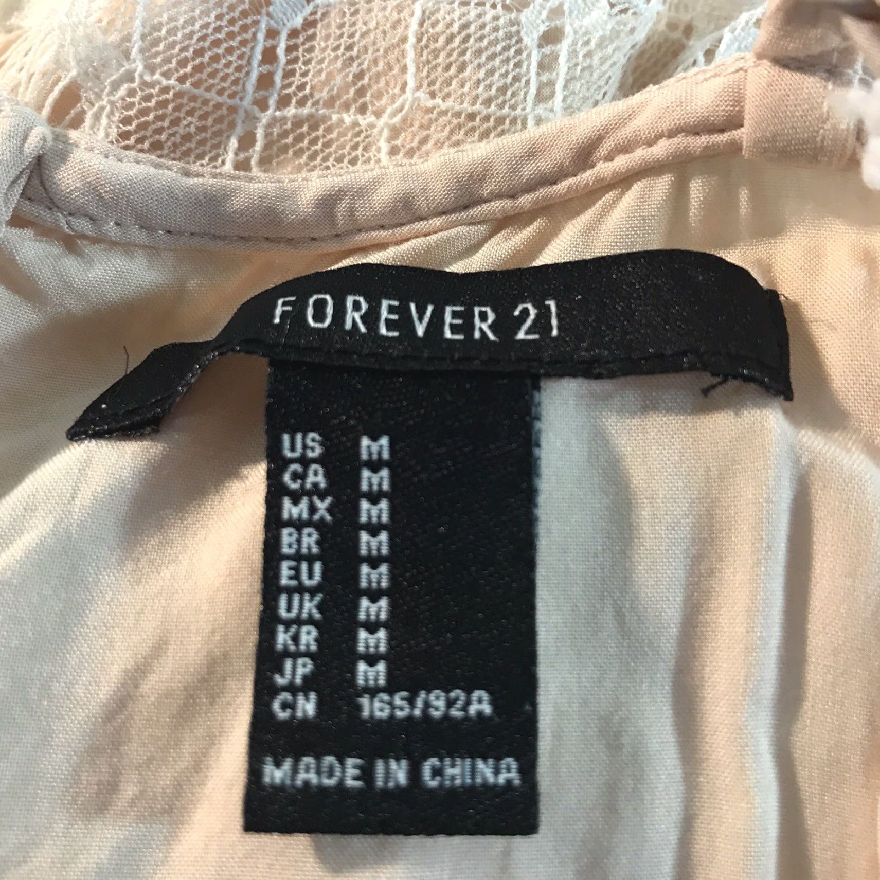 Forever 21 Forever 21 Peach Lace Overlay Midi Dress Womens Size M Floral Strappy Sexy Party Size M / US 6-8 / IT 42-44 - 3 Thumbnail