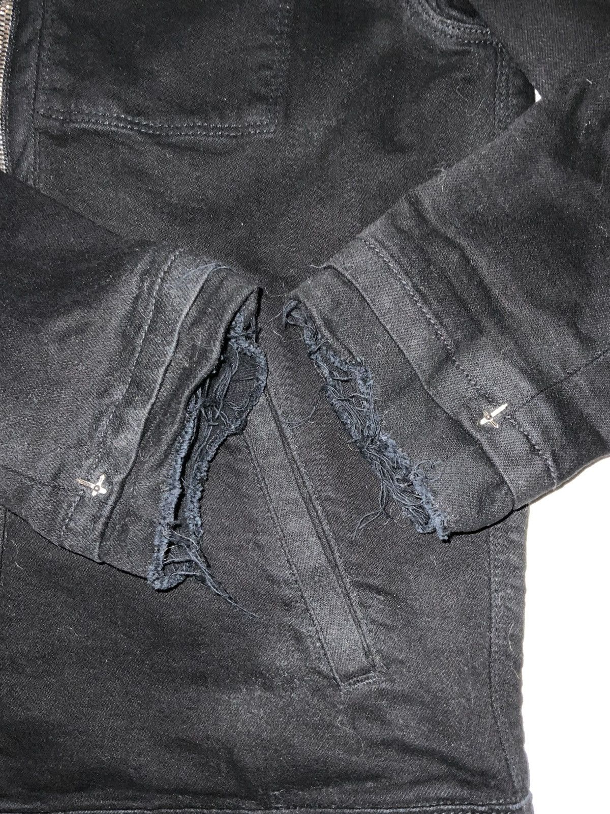 Rta RTA Los Angeles Revenge Distress Cross Denim Trucker Jacket Size US XS / EU 42 / 0 - 7 Thumbnail