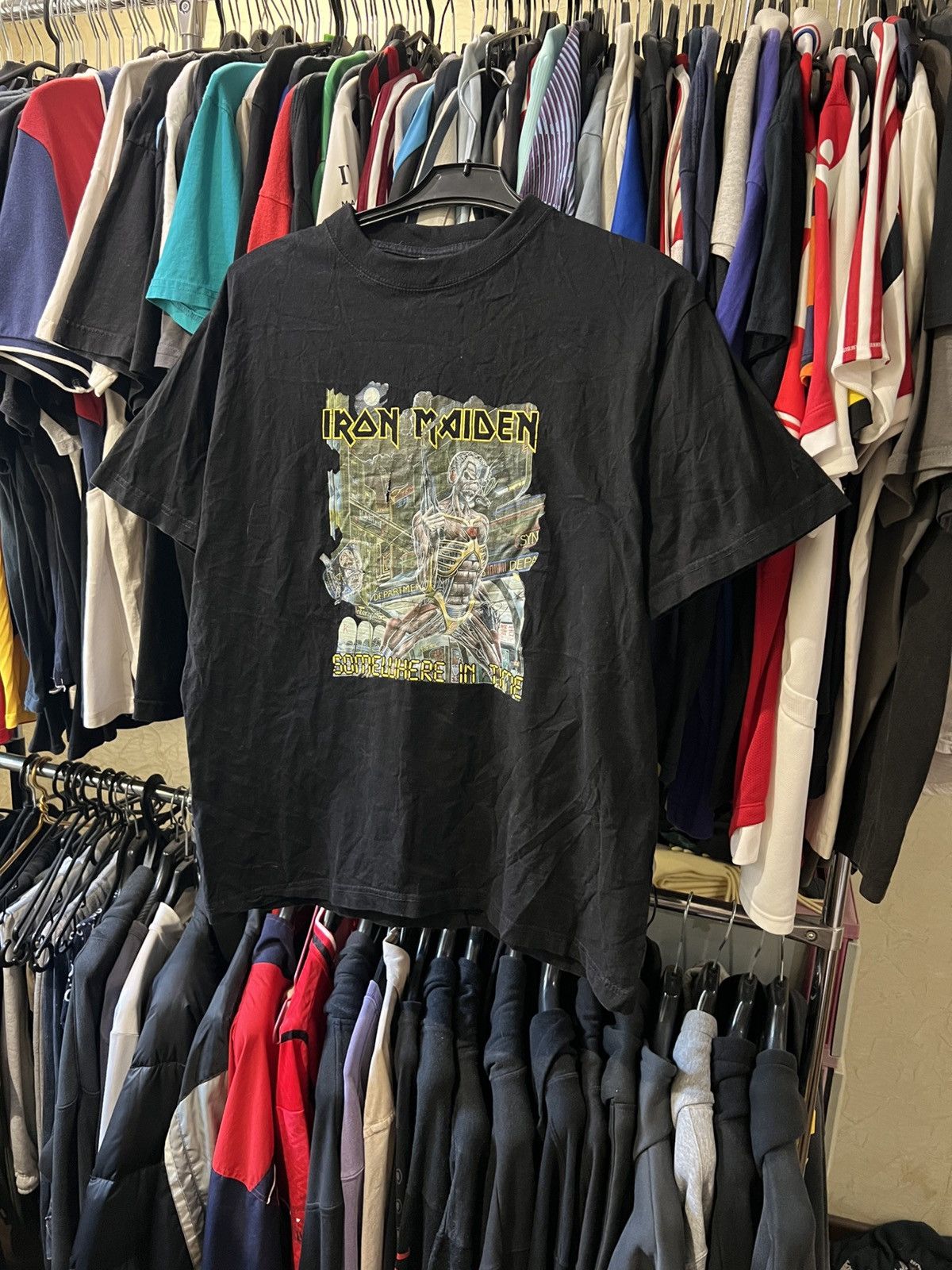 Band Tees 2003/2004 VINTAGE IRON MAIDEN SOMEWHERE IN TIME GRAPHIC TEE Size US L / EU 52-54 / 3 - 1 Thumbnail