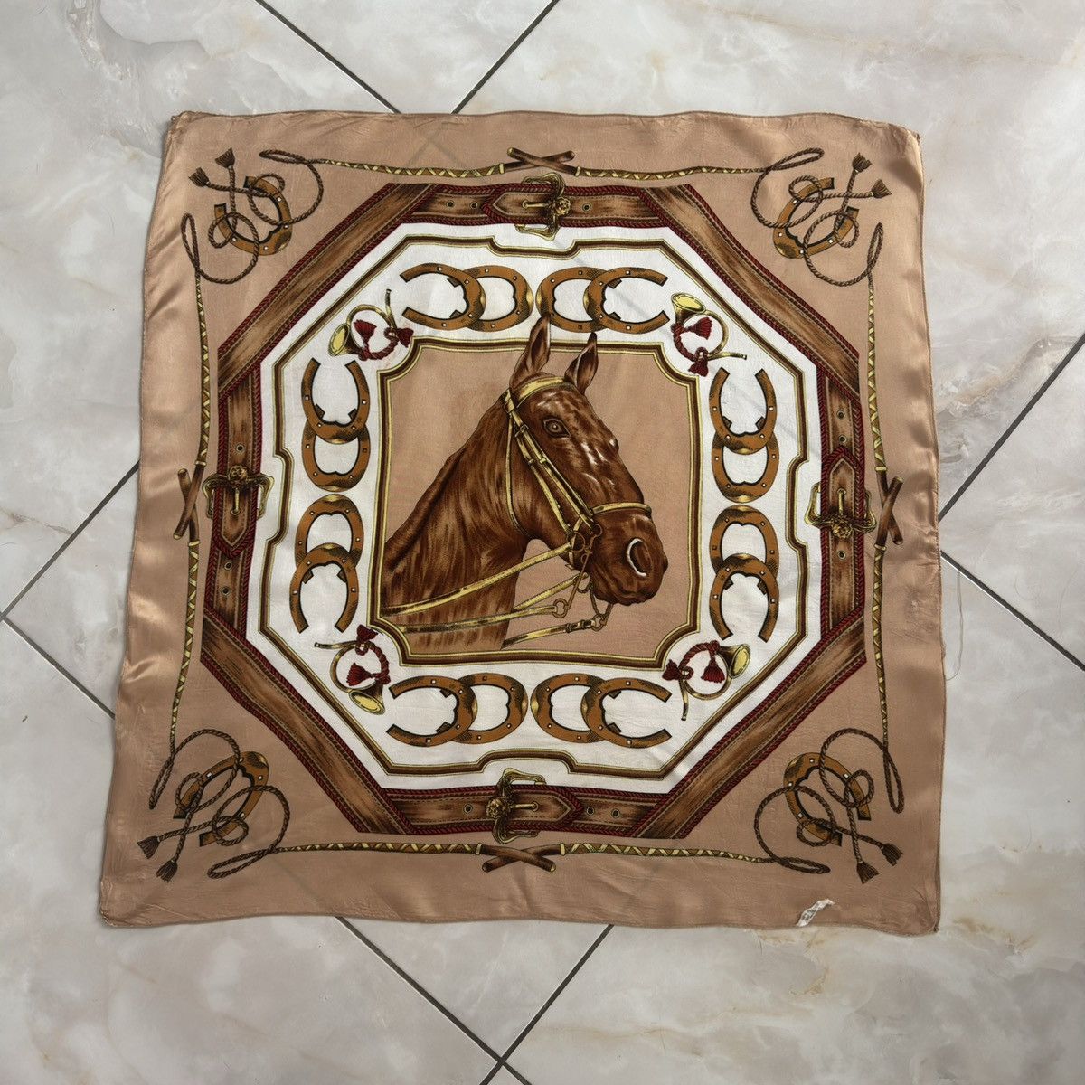 Hysteric Glamour × Vintage Italian Vintage Horse Head Silk Scarf Size ONE SIZE - 1 Thumbnail