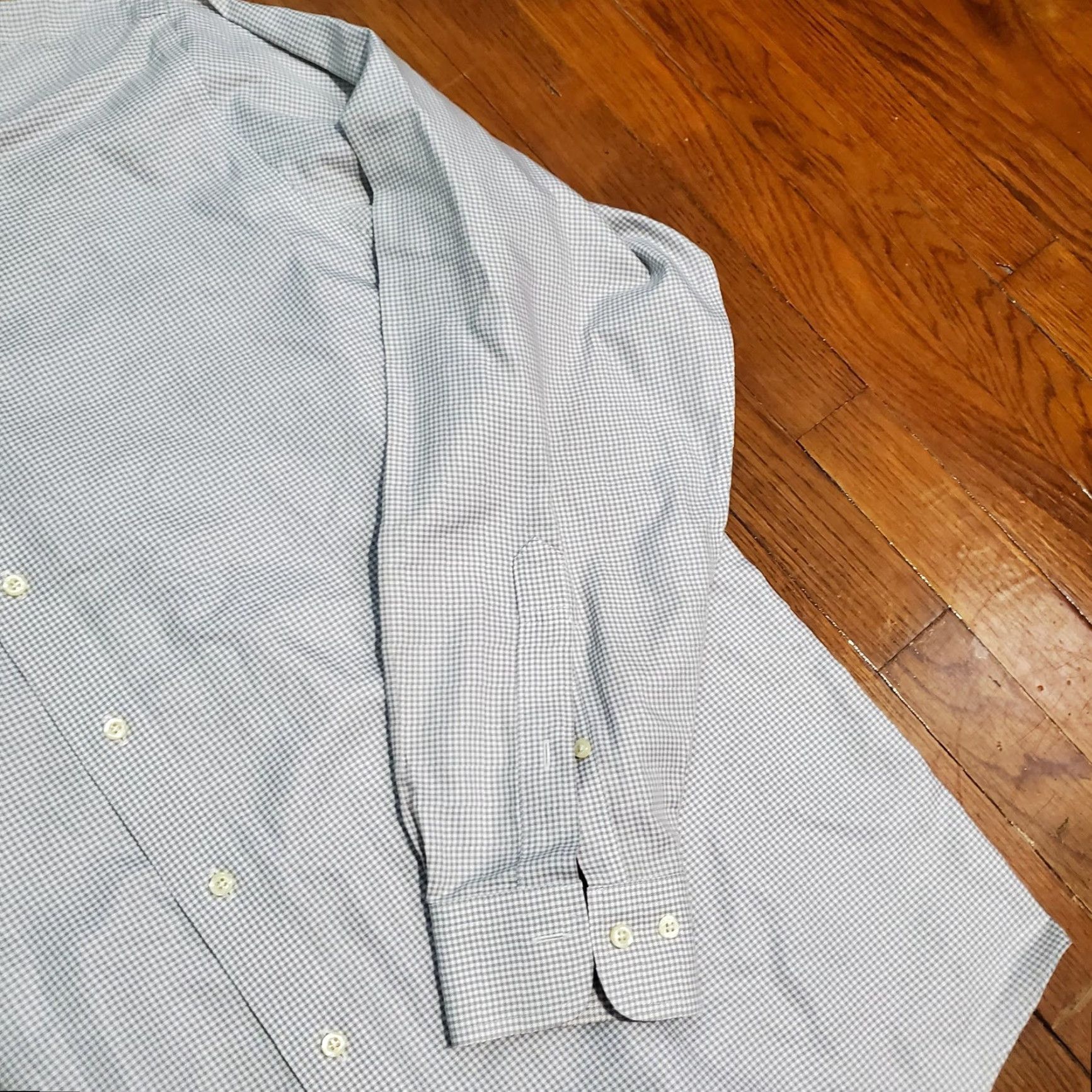 Brooks Brothers Brooks Brothers 346 Shirt Mens Extra Large Gray Plaid Regular Fit Non-Iron Dress Shirt Size 46R - 3 Thumbnail