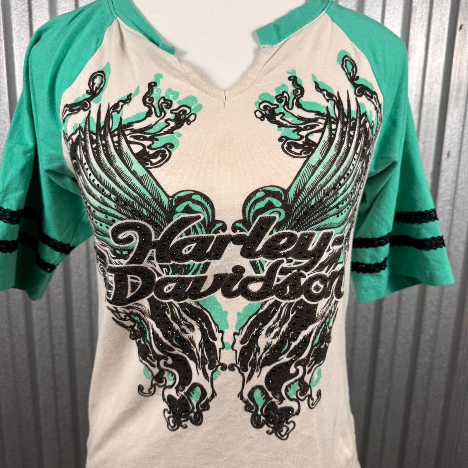 Harley Davidson Insane harley davidson rhinestone wings tee Size M / US 6-8 / IT 42-44 - 3 Thumbnail
