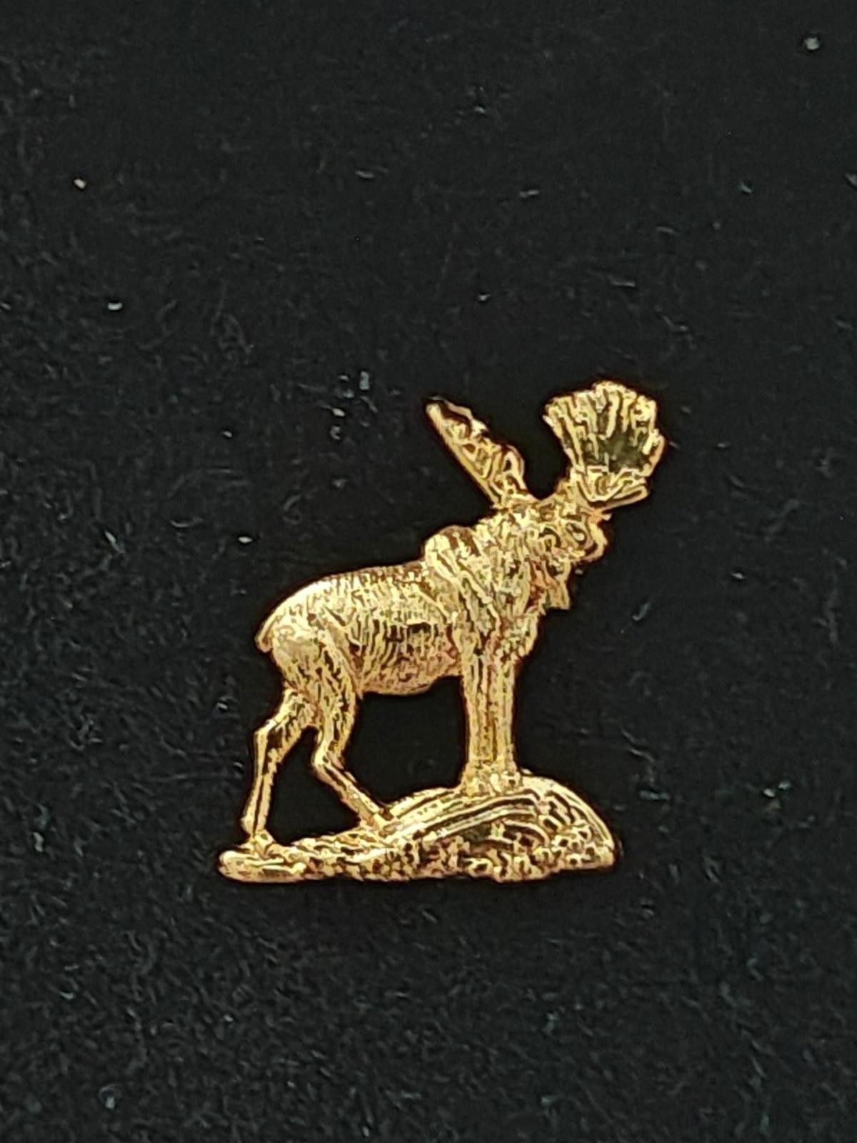 Other 1960s Gold Tone Textured Moose Tie Tack/Lapel Pin Size ONE SIZE - 2 Thumbnail