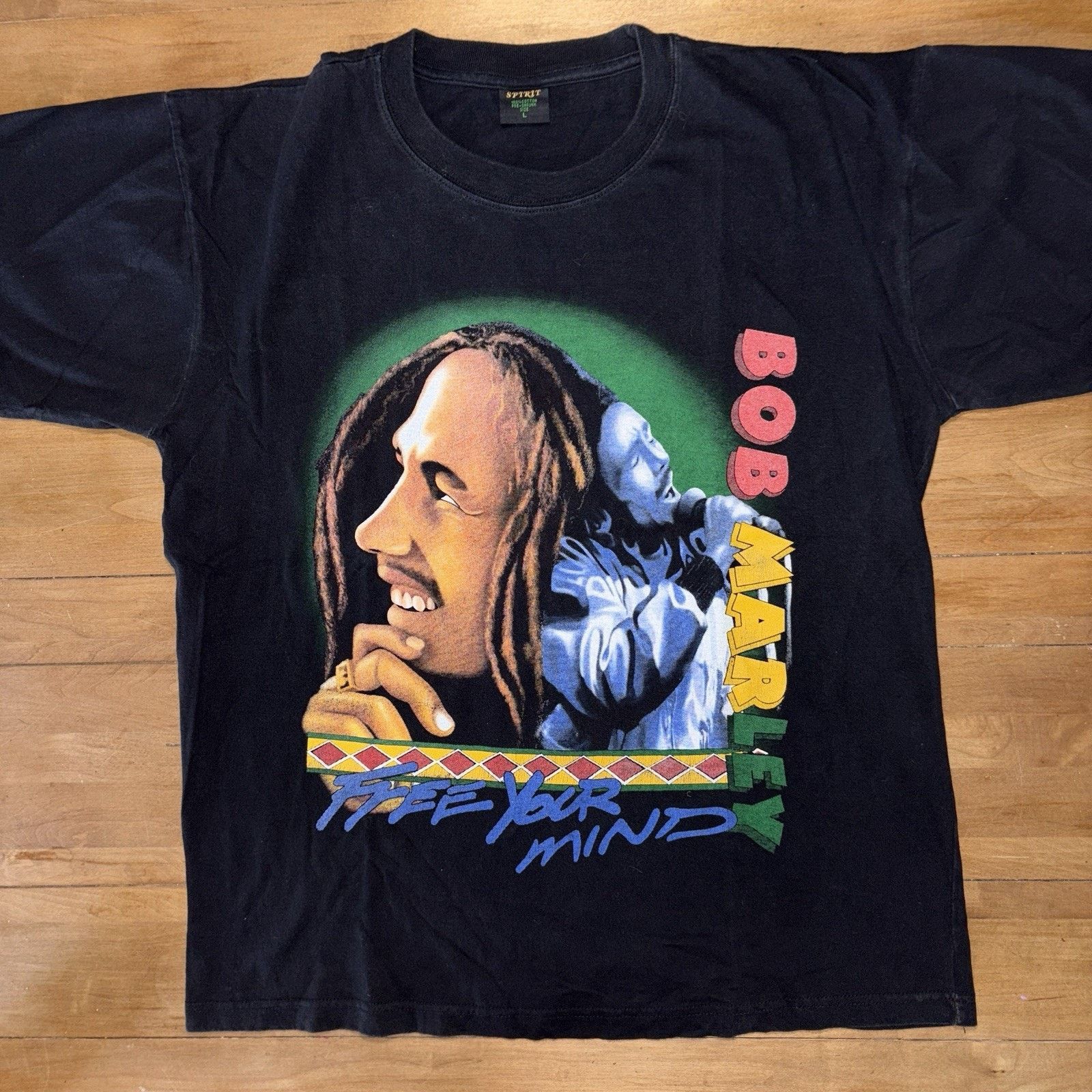 Bob Marley × Vintage Vintage Bob Marley Rap Style graphic Tee Double Sided Big Size US L / EU 52-54 / 3 - 1 Thumbnail