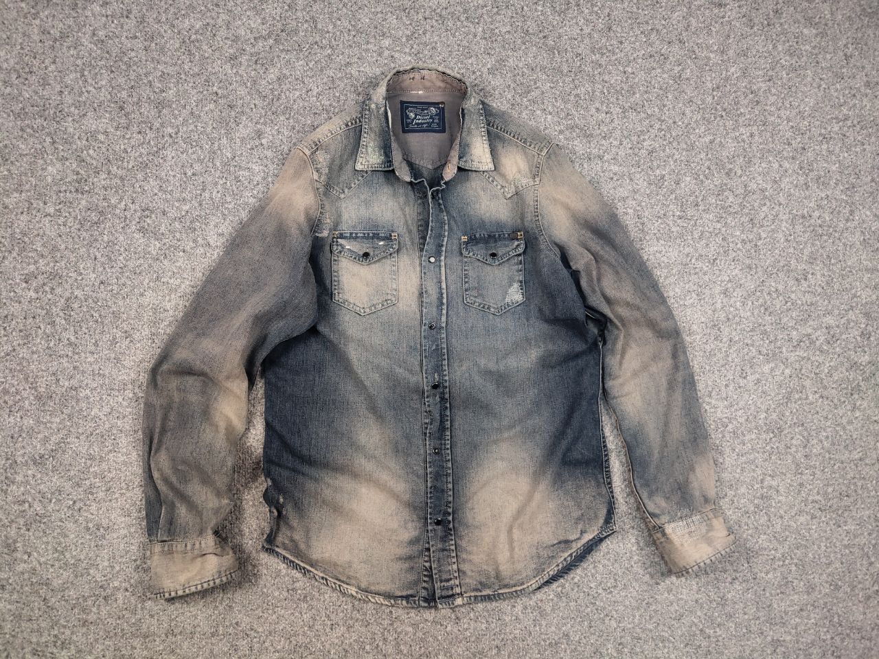 Diesel Diesel Industry Sonora Faded Denim Shirt Long sleeve Y2K Size US S / EU 44-46 / 1 - 8 Thumbnail