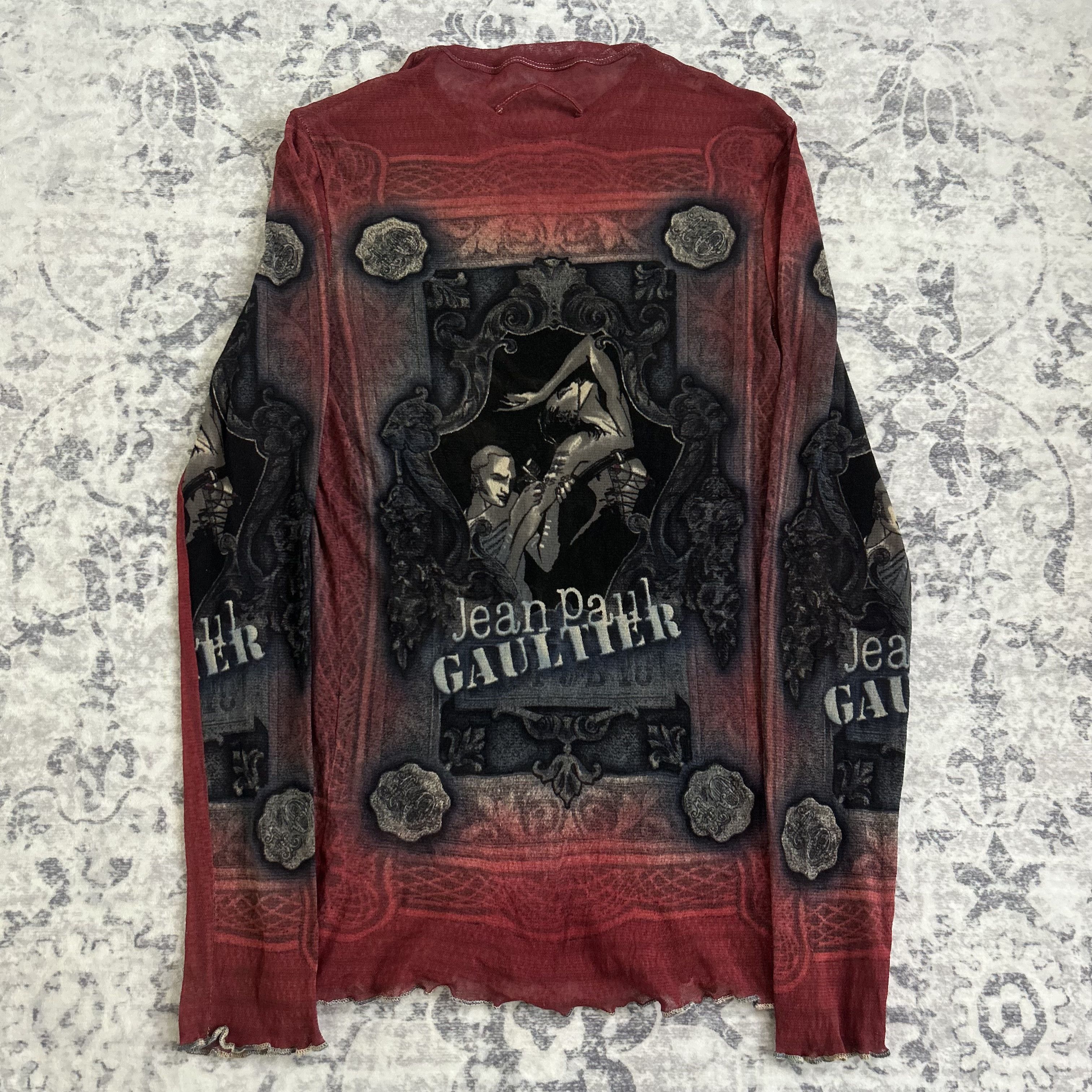 Jean Paul Gaultier Jean Paul Gaultier Red Long Sleeve Tattoo Tee Shirt Size US S / EU 44-46 / 1 - 8 Thumbnail