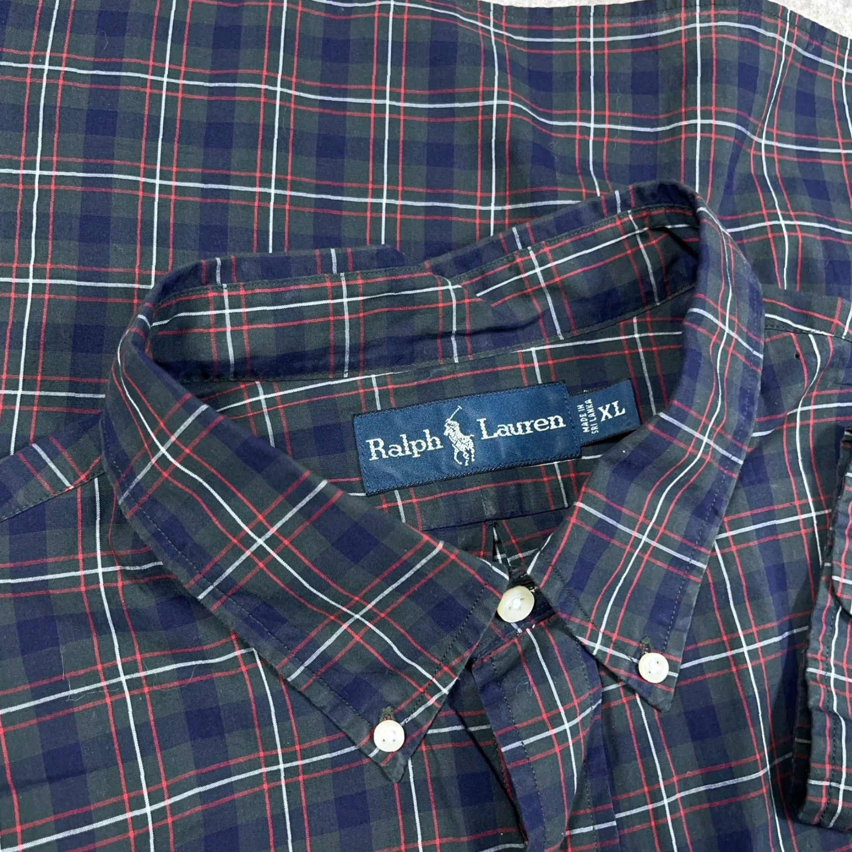 Ralph Lauren Ralph Lauren Shirt Men XL Blue Green Plaid Button Up Dress Poplin Flap Pocket Size 46R - 4 Thumbnail