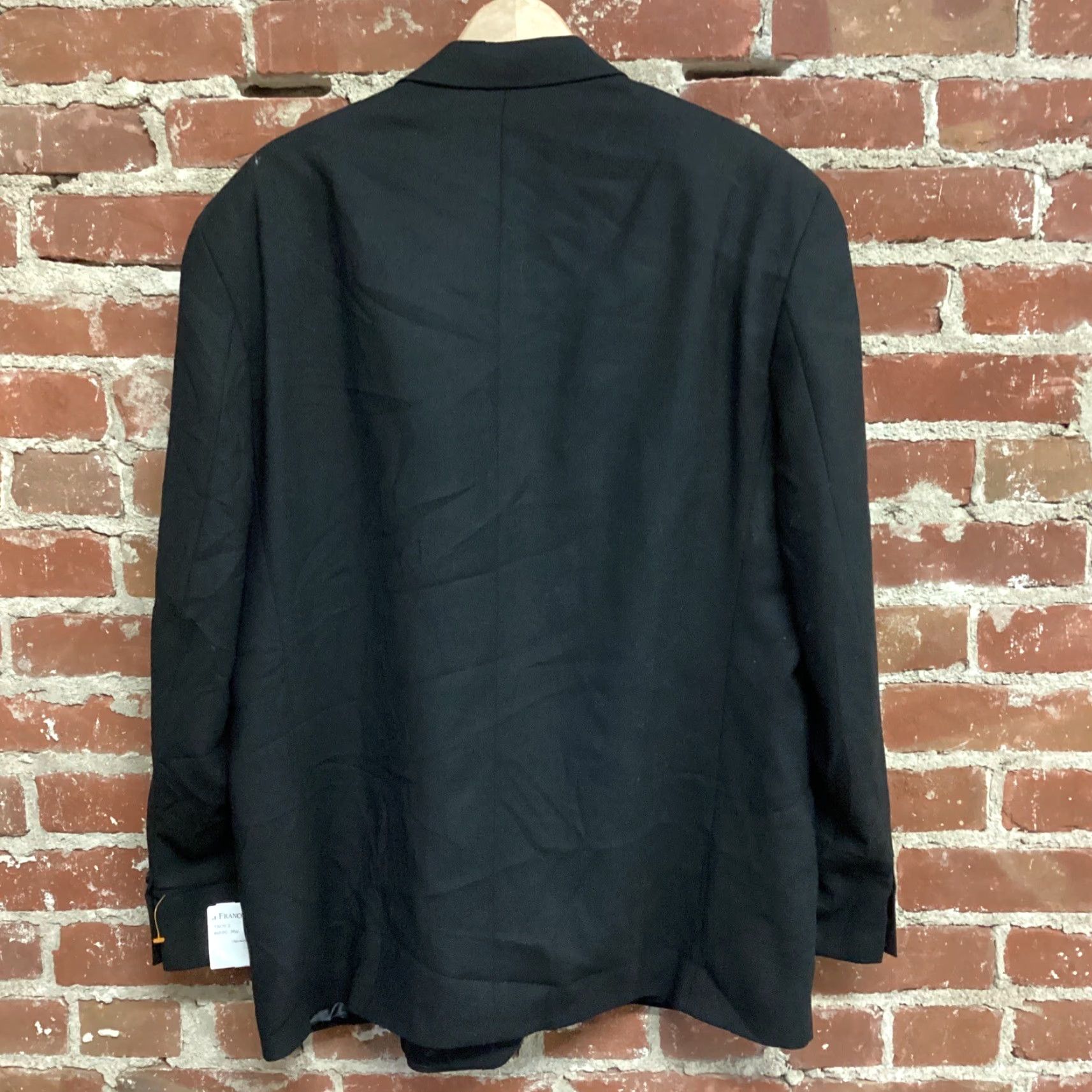 Vintage VINTAGE Franco Tassi Mens Blazer Jacket 100% Wool Black Size 40 46R Canada Mens Wool Blazer Tuxedo Style Size 40R - 2 Thumbnail