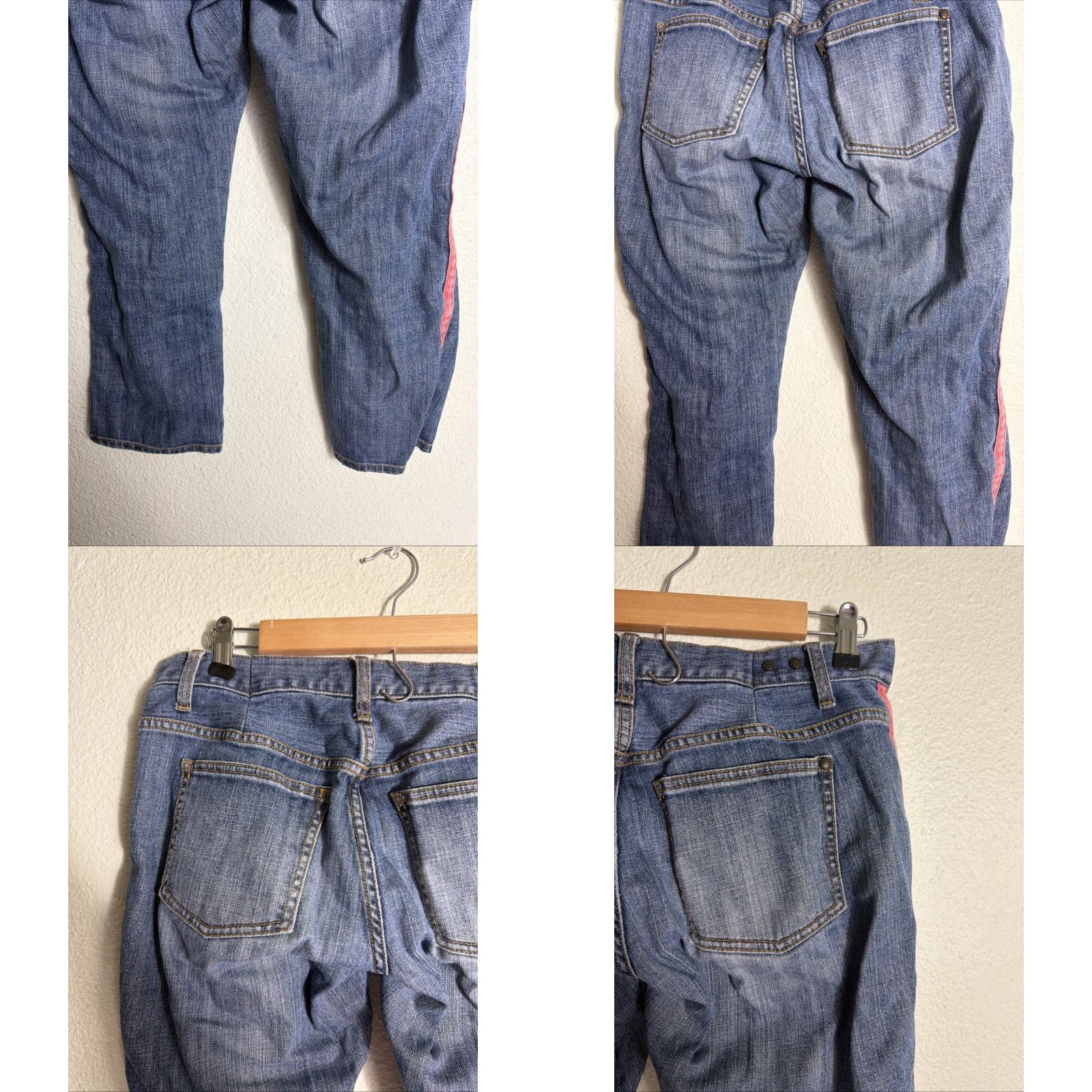Vintage Cabi Jeans Capri Women 4 Medium Wash Pink Piping 28x30 (30X24) Size 28" / US 6 / IT 42 - 8 Thumbnail