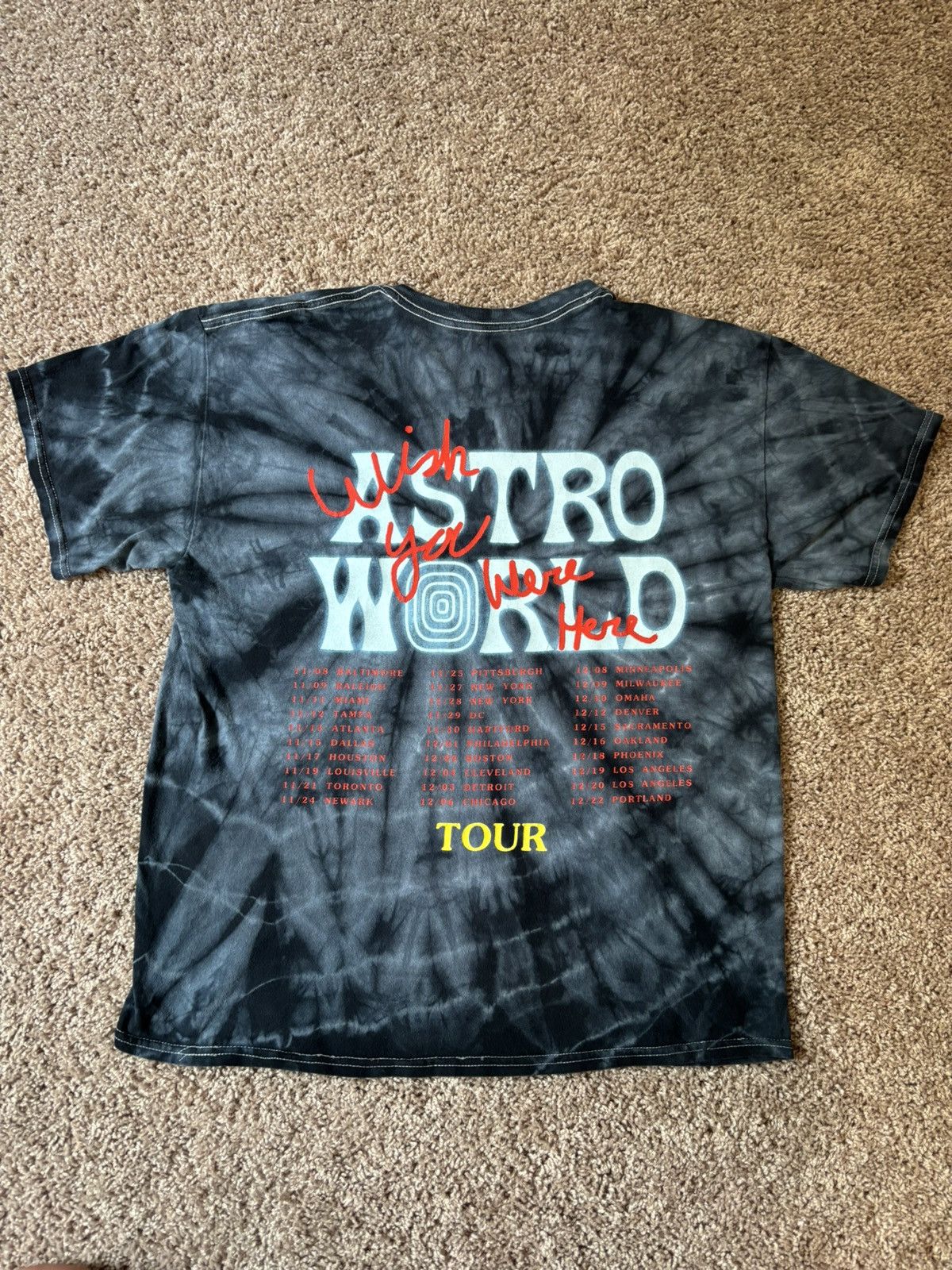 Travis Scott Travis Scott “No Bystanders” Astroworld Tour Tie-Dye T-Shirt Size US L / EU 52-54 / 3 - 2 Thumbnail