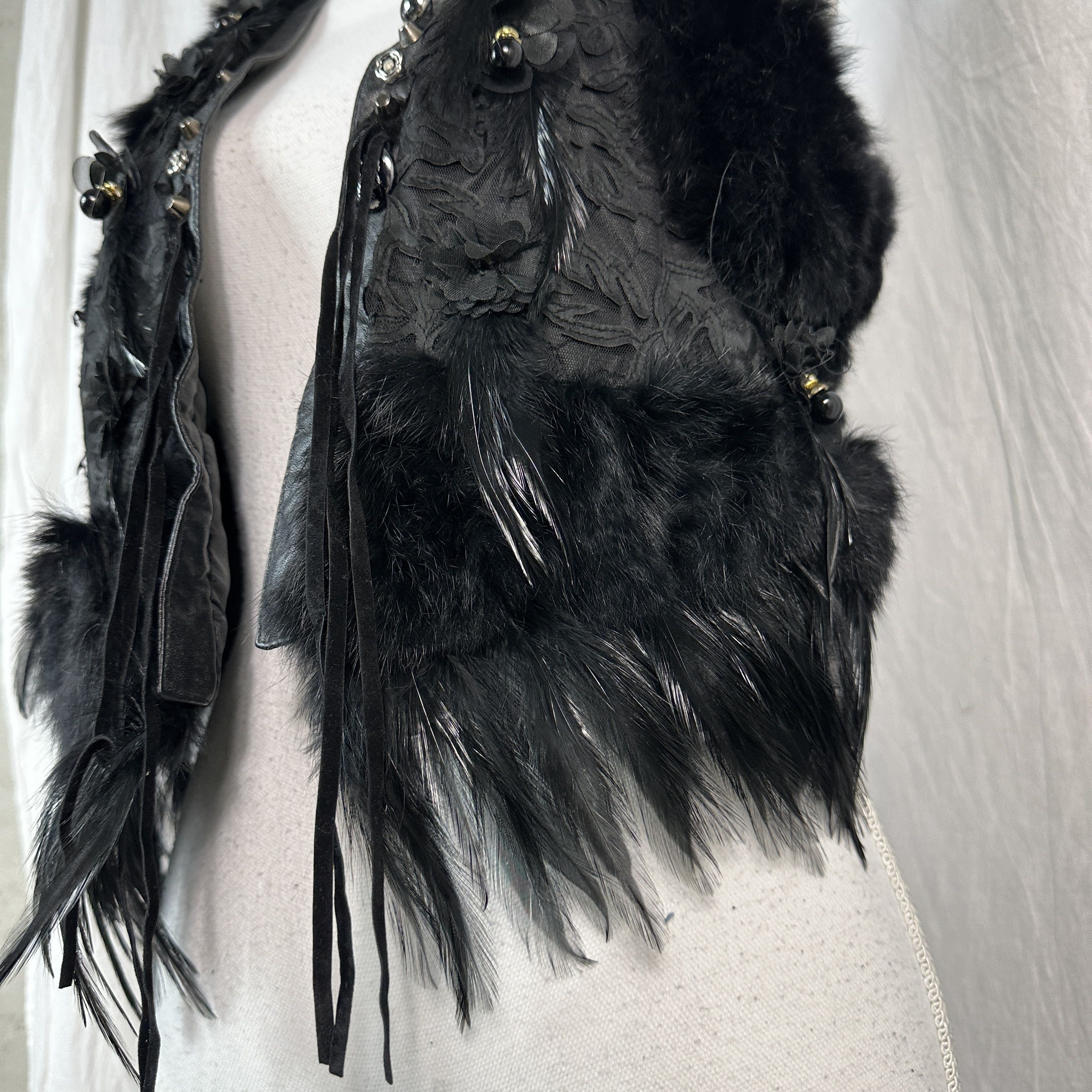 Vintage Vintage Avant Garde Fur & Feathers vest Size S / US 4 / IT 40 - 3 Thumbnail