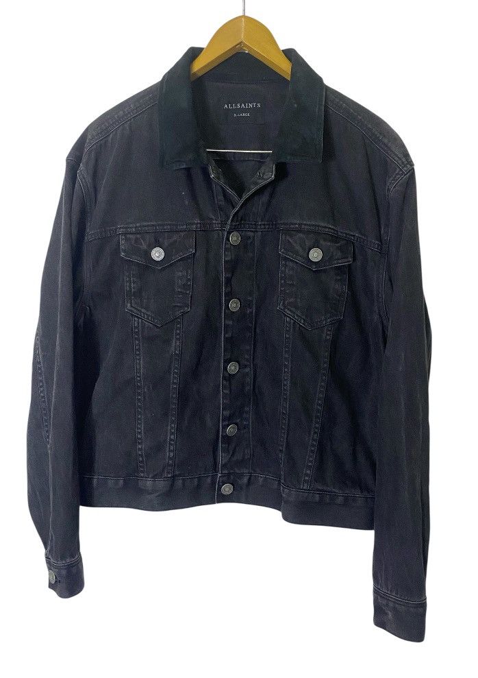 Allsaints Allsaints Black Denim Distressed Jacket Size US XL / EU 56 / 4 - 1 Thumbnail