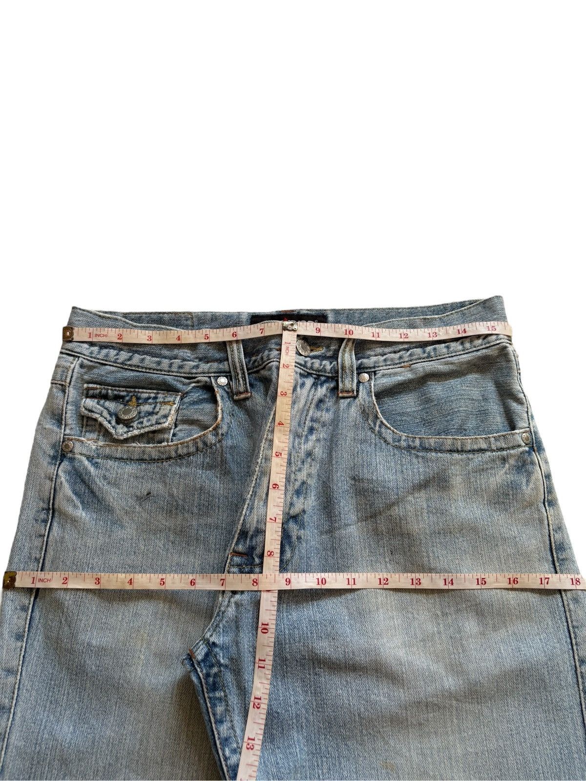 Dogtown × JNCO × Japanese Brand Vintage Zippo Mud Wash Distressed Ripped Baggy Jean Shorts Size US 31 - 14 Thumbnail