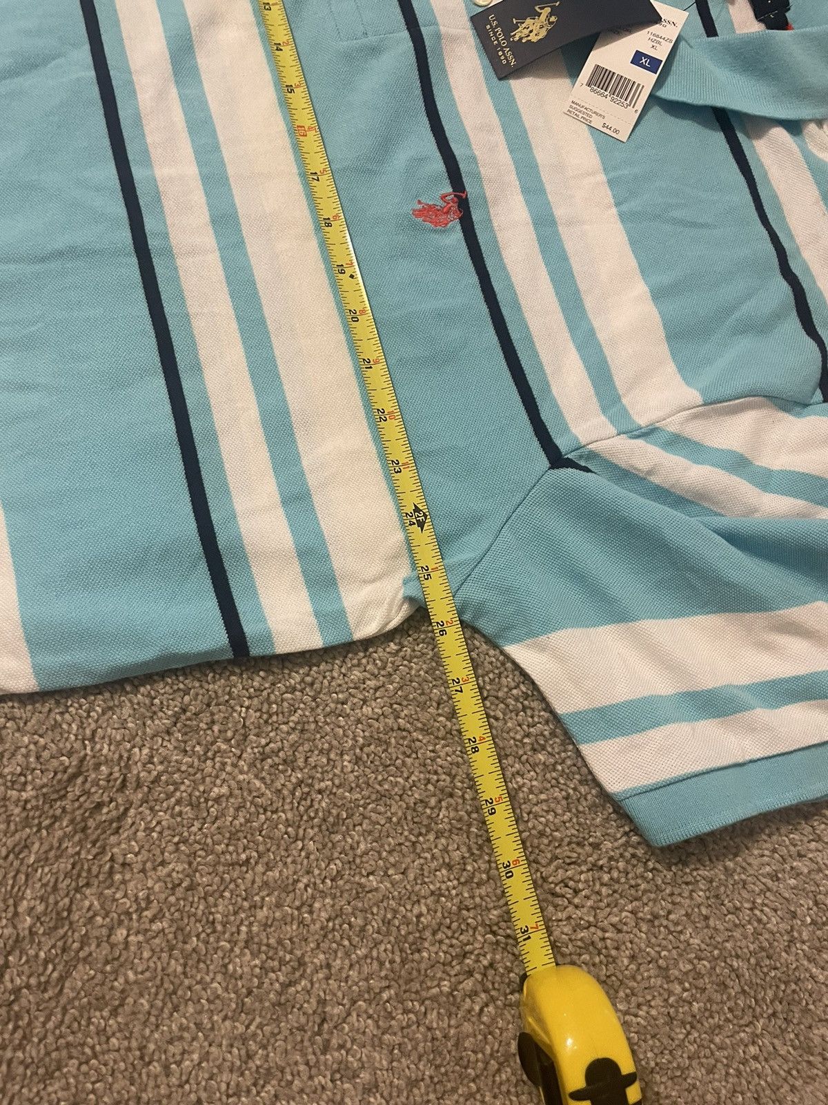 Polo Ralph Lauren × U.S. Polo Assn. US Polo Assn Striped Light Blue Polo Shirt XL NEW With Tags Size US XL / EU 56 / 4 - 5 Thumbnail