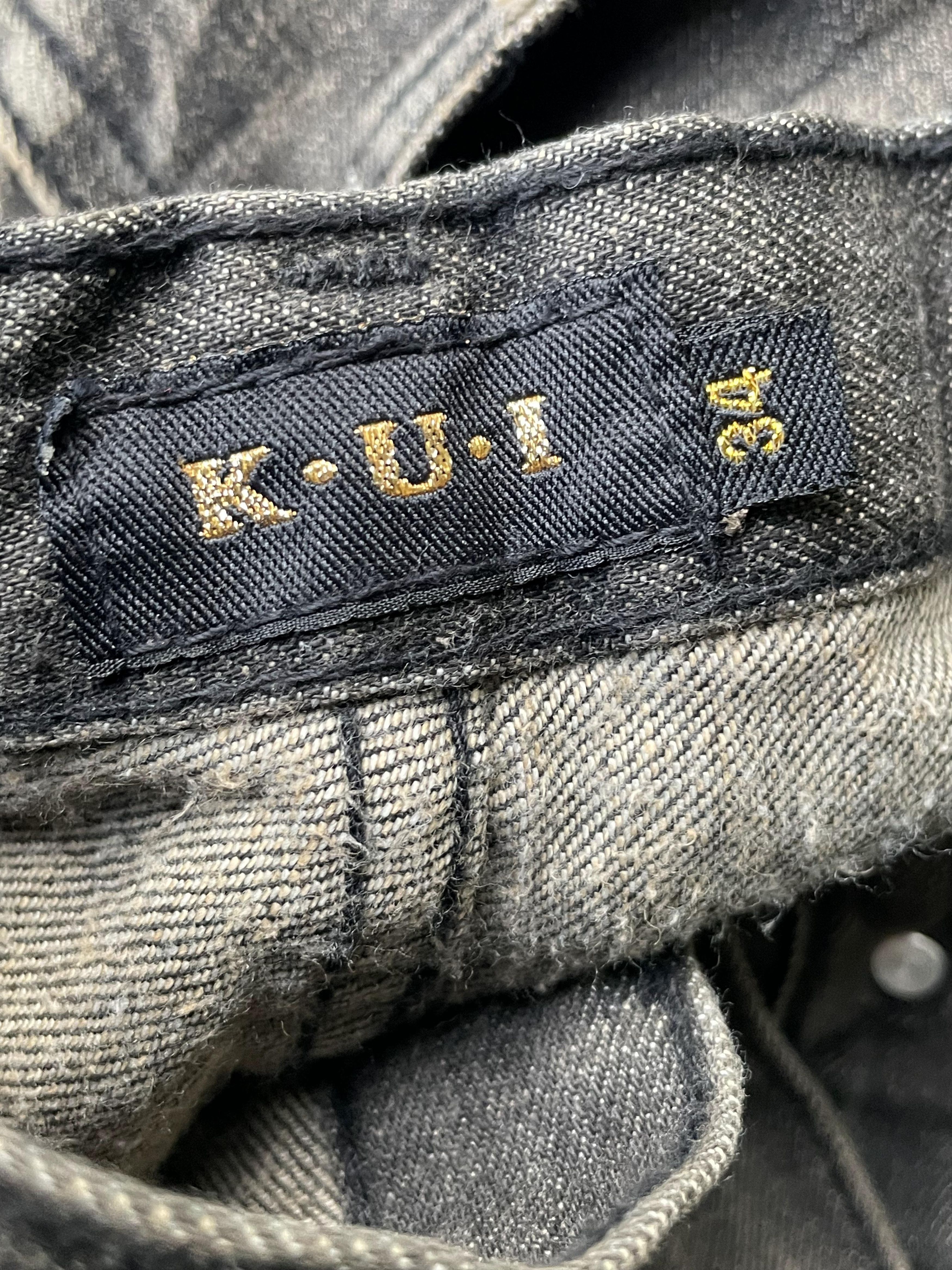 Japanese Brand K.U.I Deadstock Flare Custom Distresed Denim Size US 34 / EU 50 - 8 Thumbnail