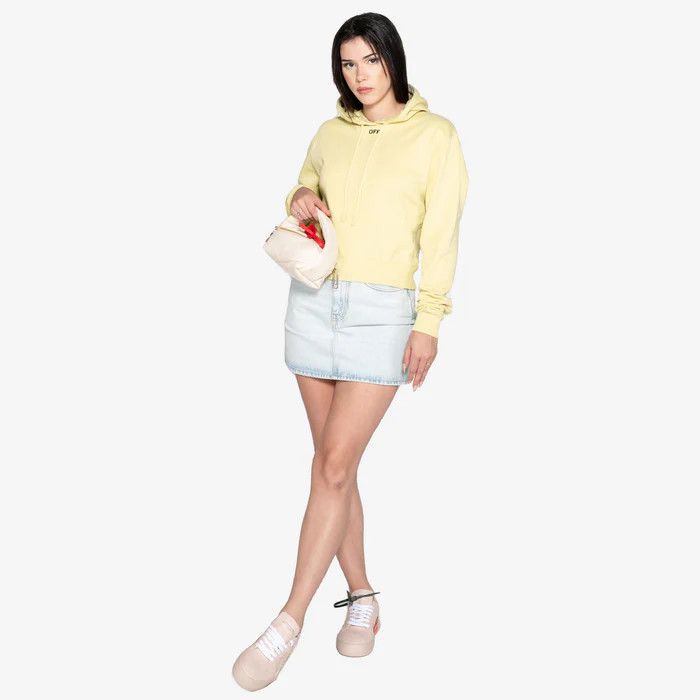 Off-White o1gr1nt1124 3D Off Stamp Cropped Hoodie in Light Green Size S / US 4 / IT 40 - 4 Thumbnail