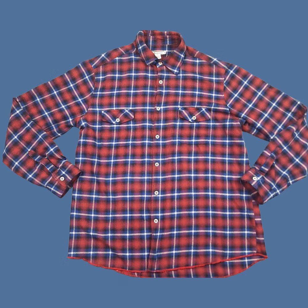 Carbon2Cobalt Carbon 2 Cobalt Shirt Mens XL Red Blue Plaid Long Sleeve Button Down Flannel Size US XL / EU 56 / 4 - 1 Thumbnail