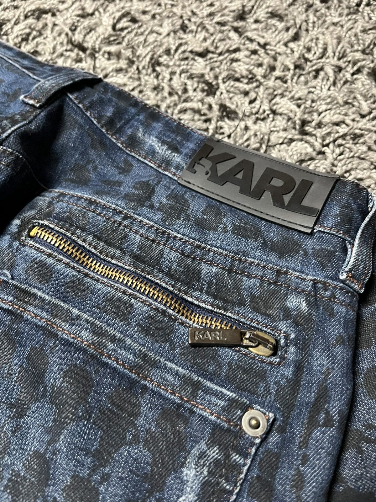 Karl Lagerfeld ARCHIVE Karl Lagerfeld "K" Silhouette Monogram Denim Pants Size US 30 / EU 46 - 10 Thumbnail