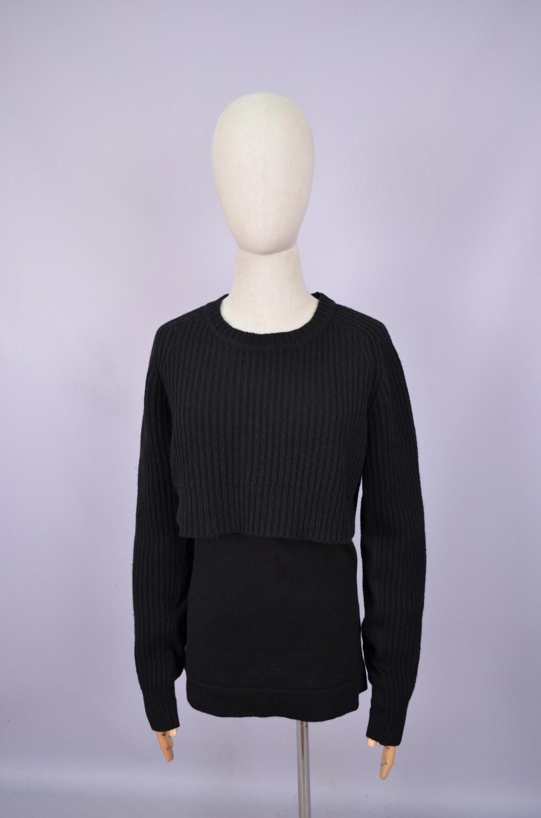 Acne Studios Acne Studios Womens Black Hurst Layered Wool Sweater Size XS Size XS / US 0-2 / IT 36-38 - 3 Thumbnail