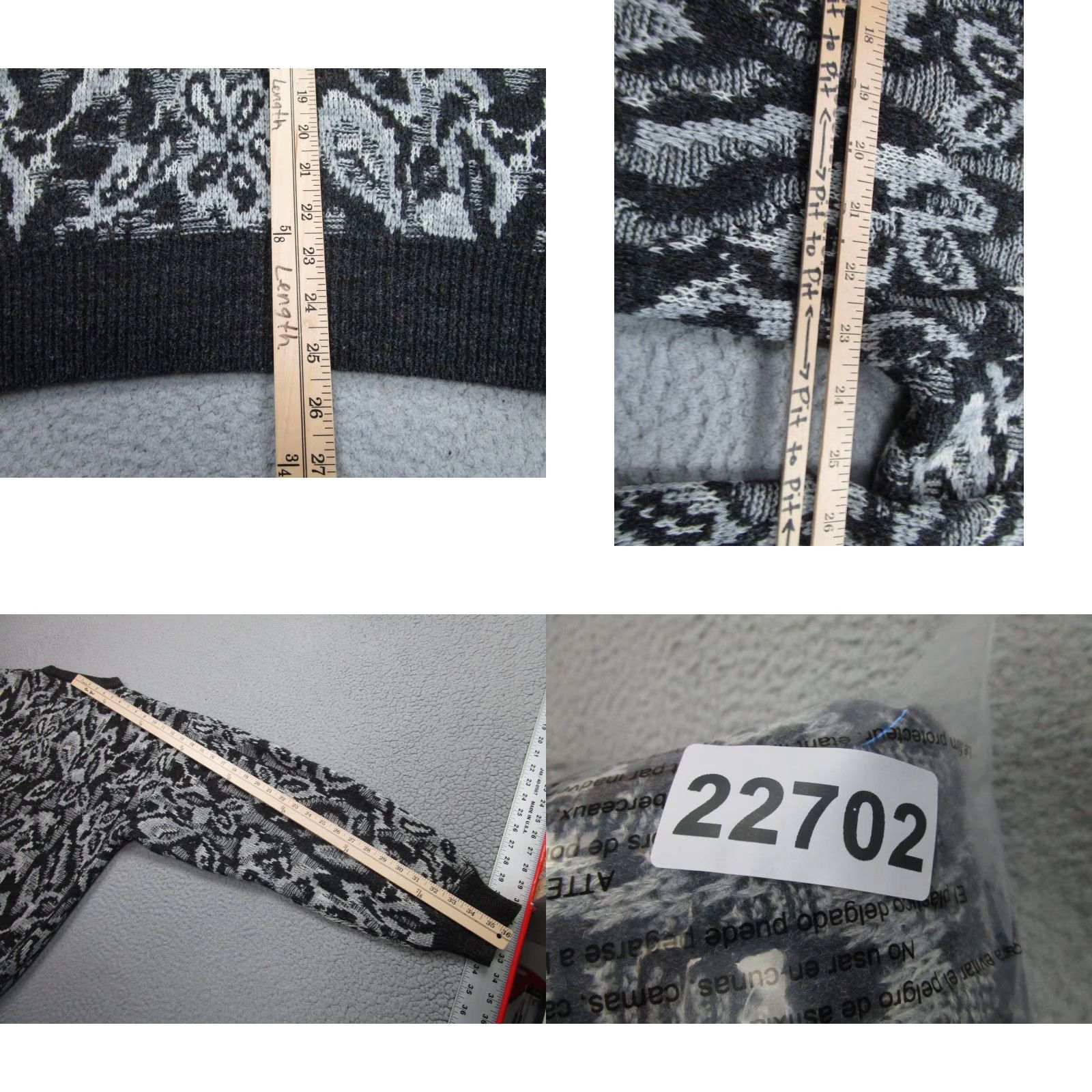 Vintage VINTAGE Progressive Apparel Sweater Mens L Gray Geometric Pullover 80s 90s Jumper Wool Acrylic Knit Crew Neck Casual Size US L / EU 52-54 / 3 - 8 Thumbnail
