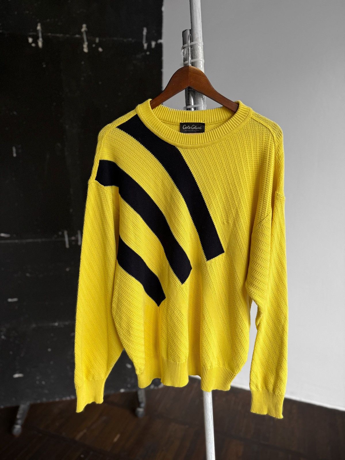 Carlo Colucci Carlo Colucci Mens Vintage 90s Striped Textured Knit Sweater Size US L / EU 52-54 / 3 - 1 Thumbnail