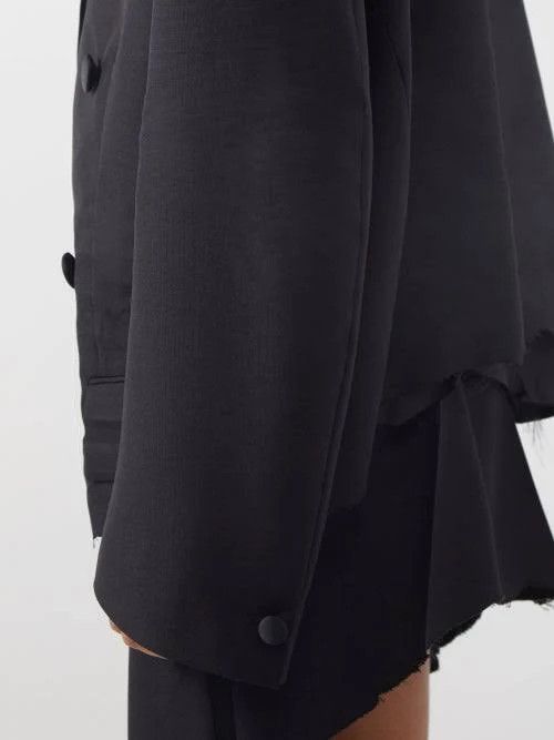 Balenciaga o1in1g1024 Dup / Cropped Tuxedo Blazer in Black Size XS / US 0-2 / IT 36-38 - 11 Thumbnail