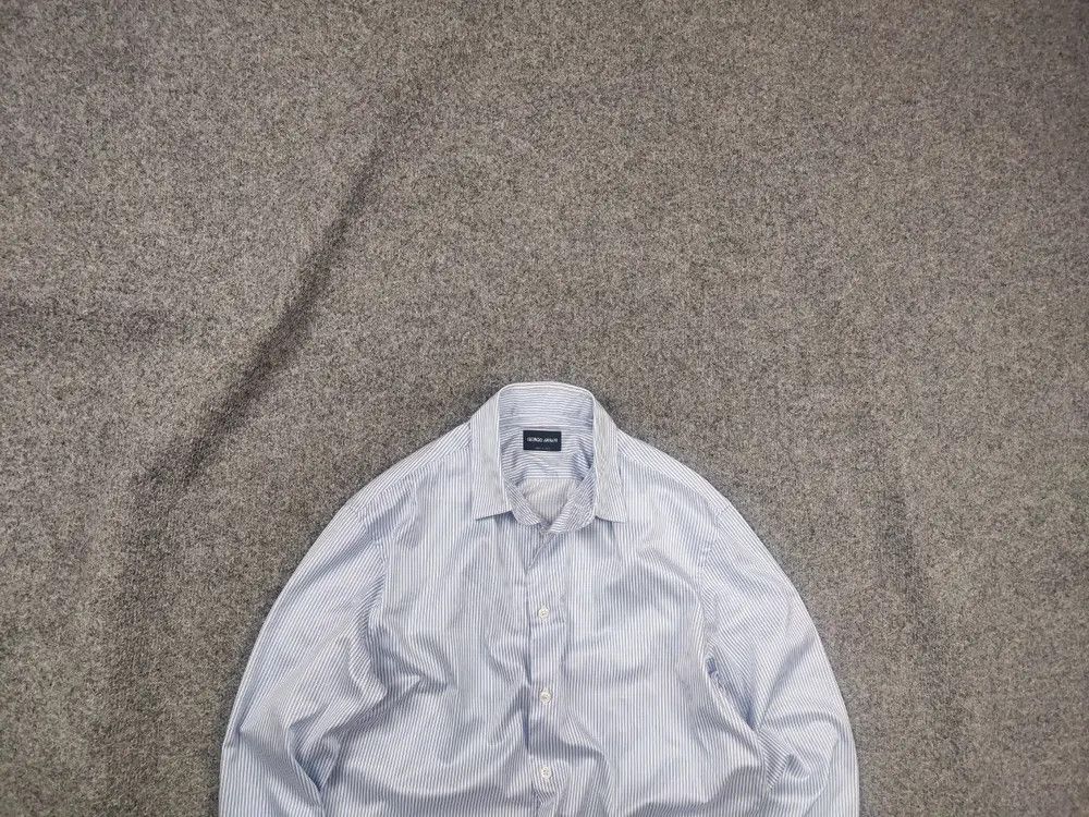 Giorgio Armani Giorgio Armani Design blue thin stripes Long sleeve shirt Size US M / EU 48-50 / 2 - 1 Thumbnail