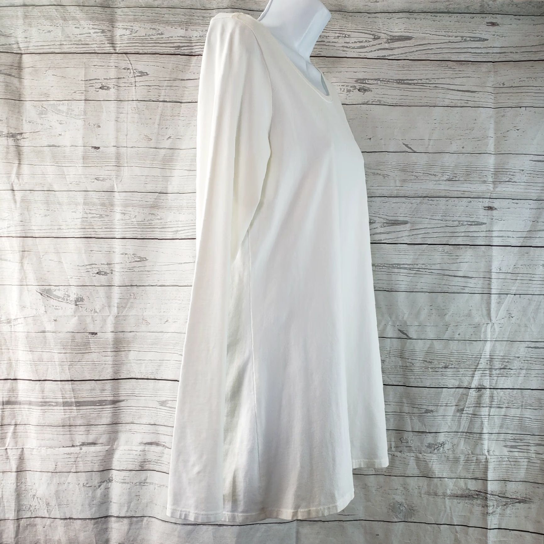 Vintage PureJill Womens T-Shirt Long Sleeve Tee Sz S White Cotton Blend 95% Pima 5% Spandex Casual Basic Womens Size S / US 4 / IT 40 - 3 Thumbnail