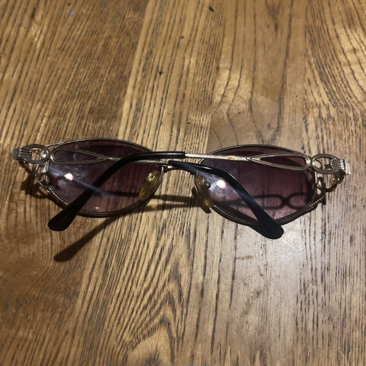 Vintage Vintage Y2K Metal Cartier Style Rose Lens Sunglasses Size ONE SIZE - 3 Thumbnail