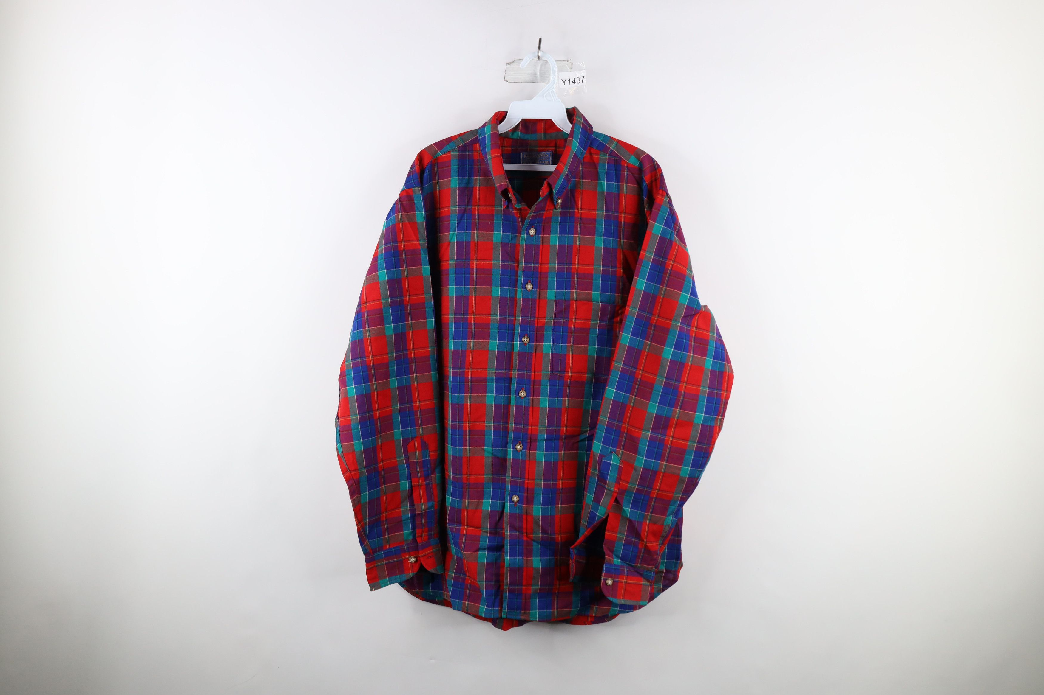 Mens Vintage PENDLETON Wool Sweater Blue Gray online Red Deadstock XL NEW