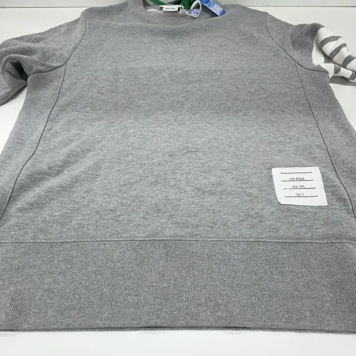 Thom Browne Thom Browne Classic Grey Striped Sweatshirt -2507 Size US M / EU 48-50 / 2 - 4 Thumbnail