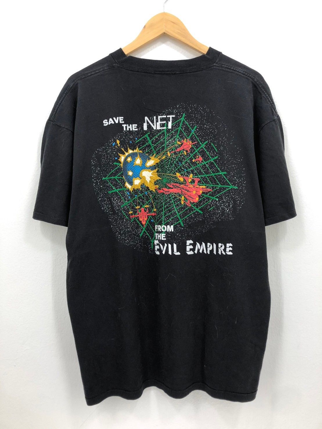 Vintage Vintage 90's Save The NET From The Evil Empire shirt wts01 Size US XL / EU 56 / 4 - 3 Thumbnail