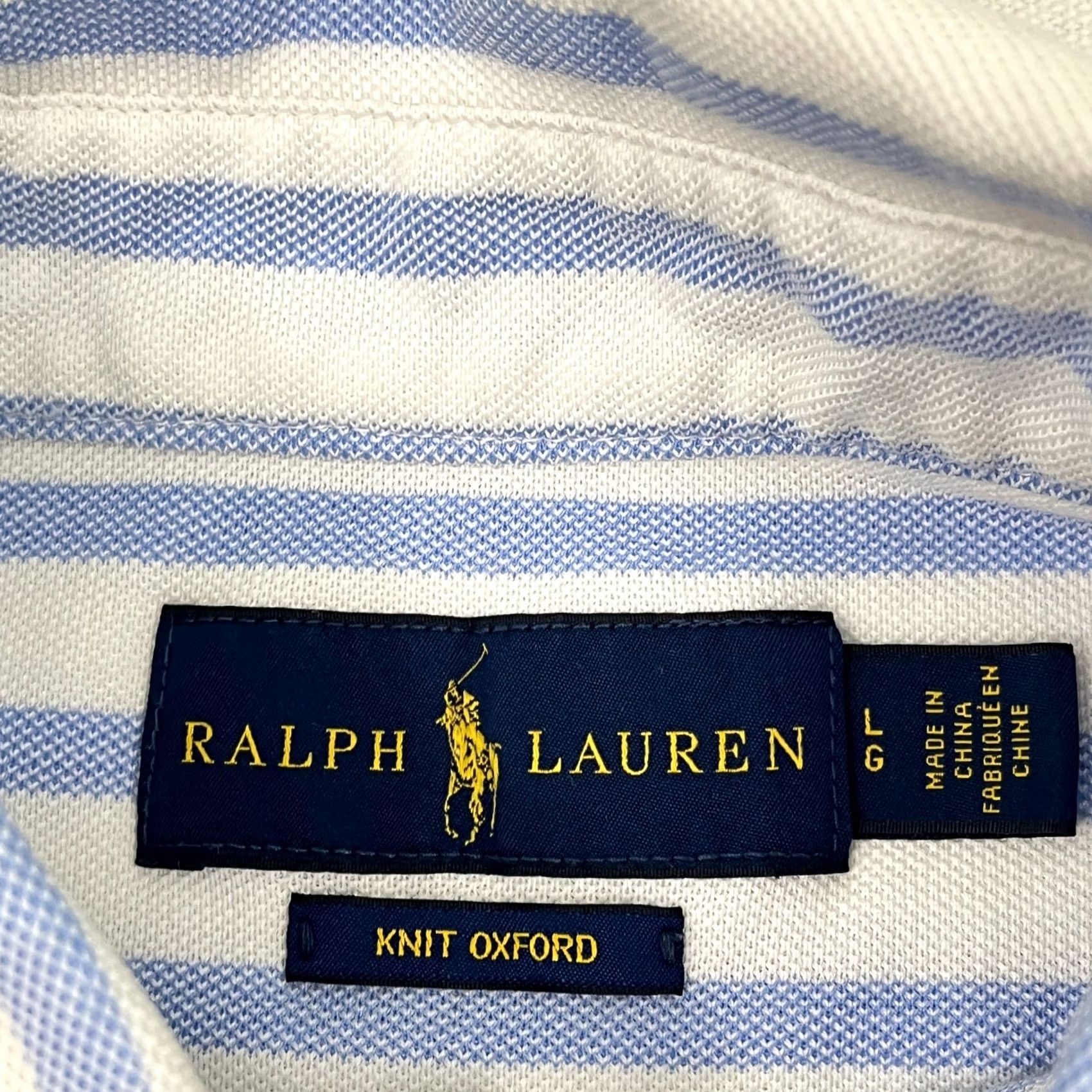 Polo Ralph Lauren Ralph Lauren Polo Shirt Mens L White Blue Striped Knit Oxford Button-Down Preppy Shirt Size US L / EU 52-54 / 3 - 4 Thumbnail