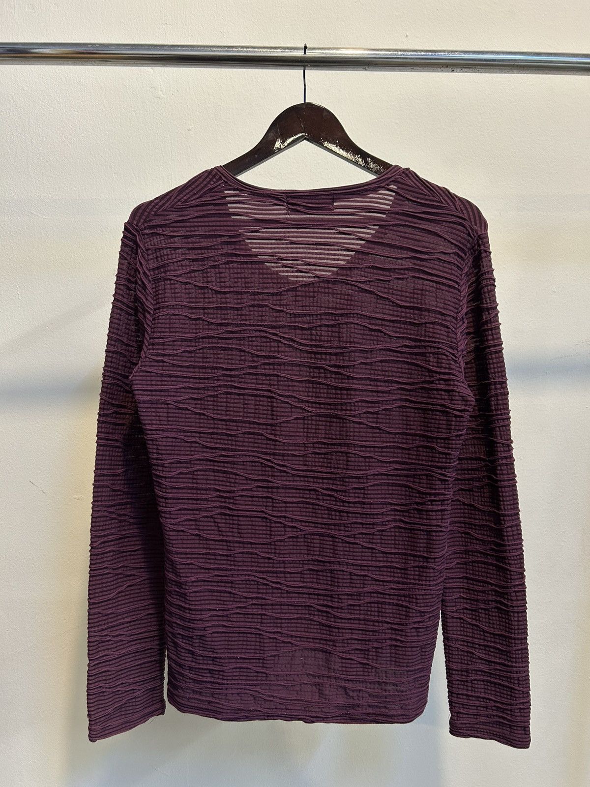 Tornado Mart Tornado Mart Burgundy Long Sleeved Textured Top Size US S / EU 44-46 / 1 - 2 Thumbnail