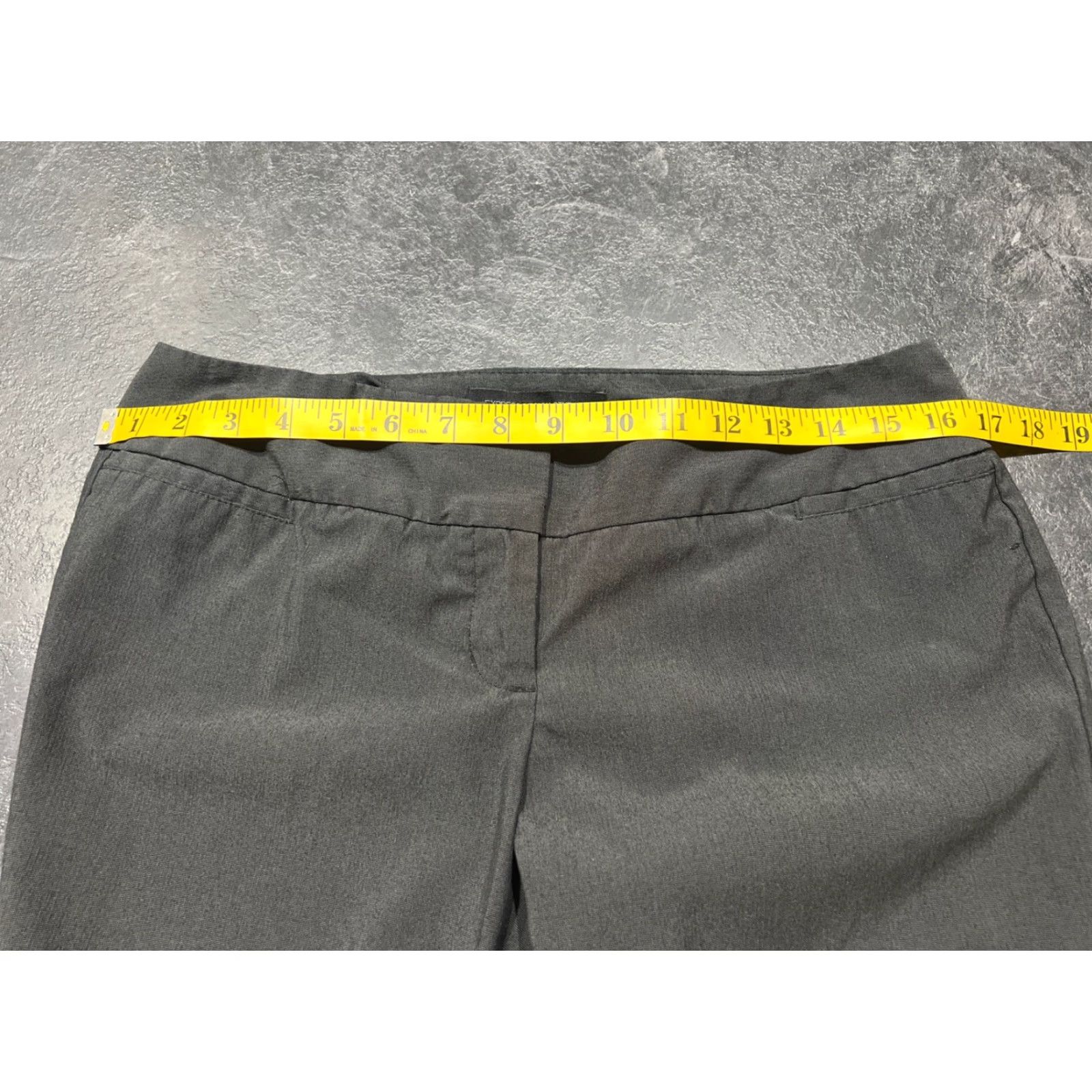 Express EUC Express Design Studio Publicist Stretch Dark Gray Pants Size 8 Womens Regular Flare Leg Wide Waistband Black Gray Style Tight Tweed Size 30" / US 8 / IT 44 - 3 Thumbnail