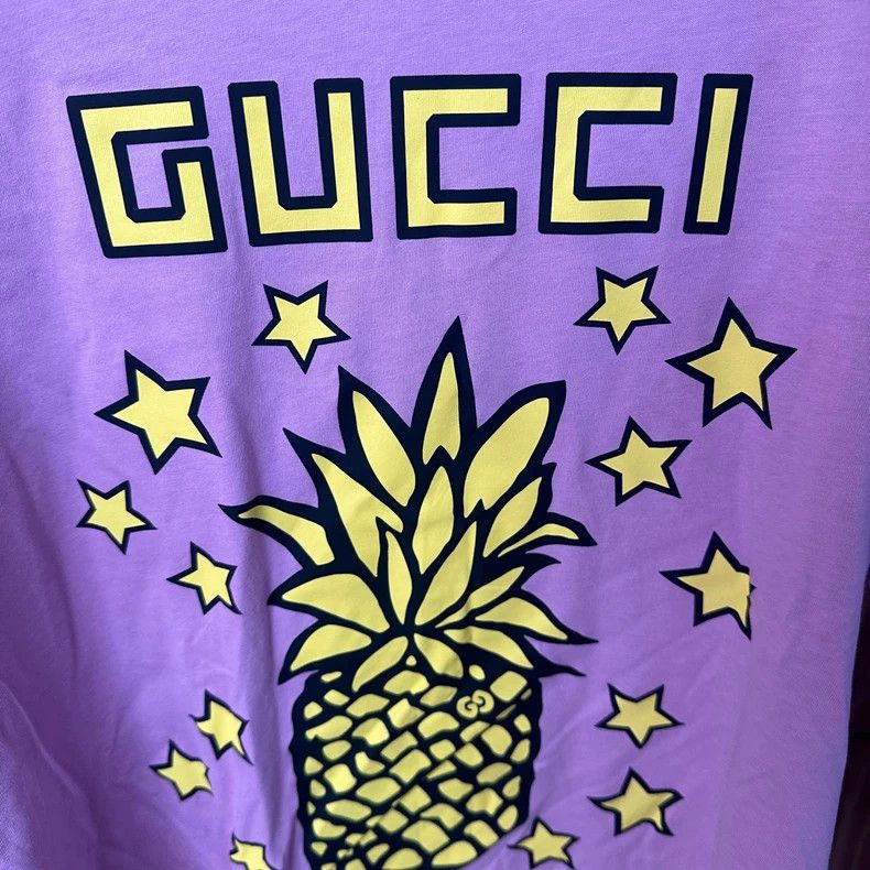 Gucci Gucci Pink double g logo letter pineapple short sleeve 2501 Size US L / EU 52-54 / 3 - 3 Thumbnail