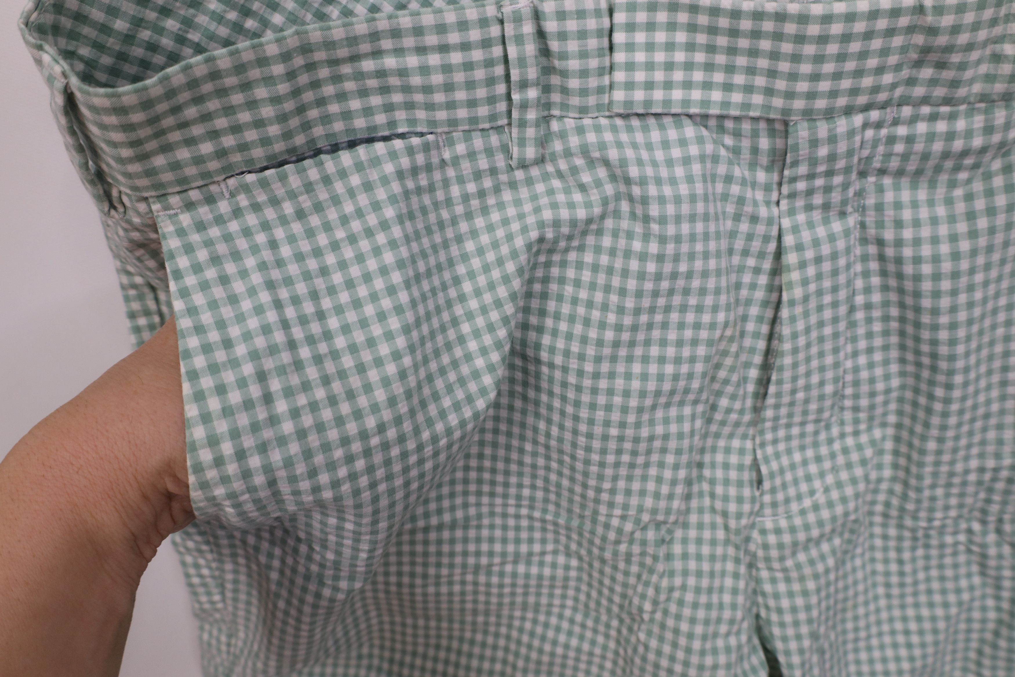 Ralph Lauren Vintage Ralph Lauren Chino Shorts Gingham Plaid Green Size US 35 - 6 Thumbnail