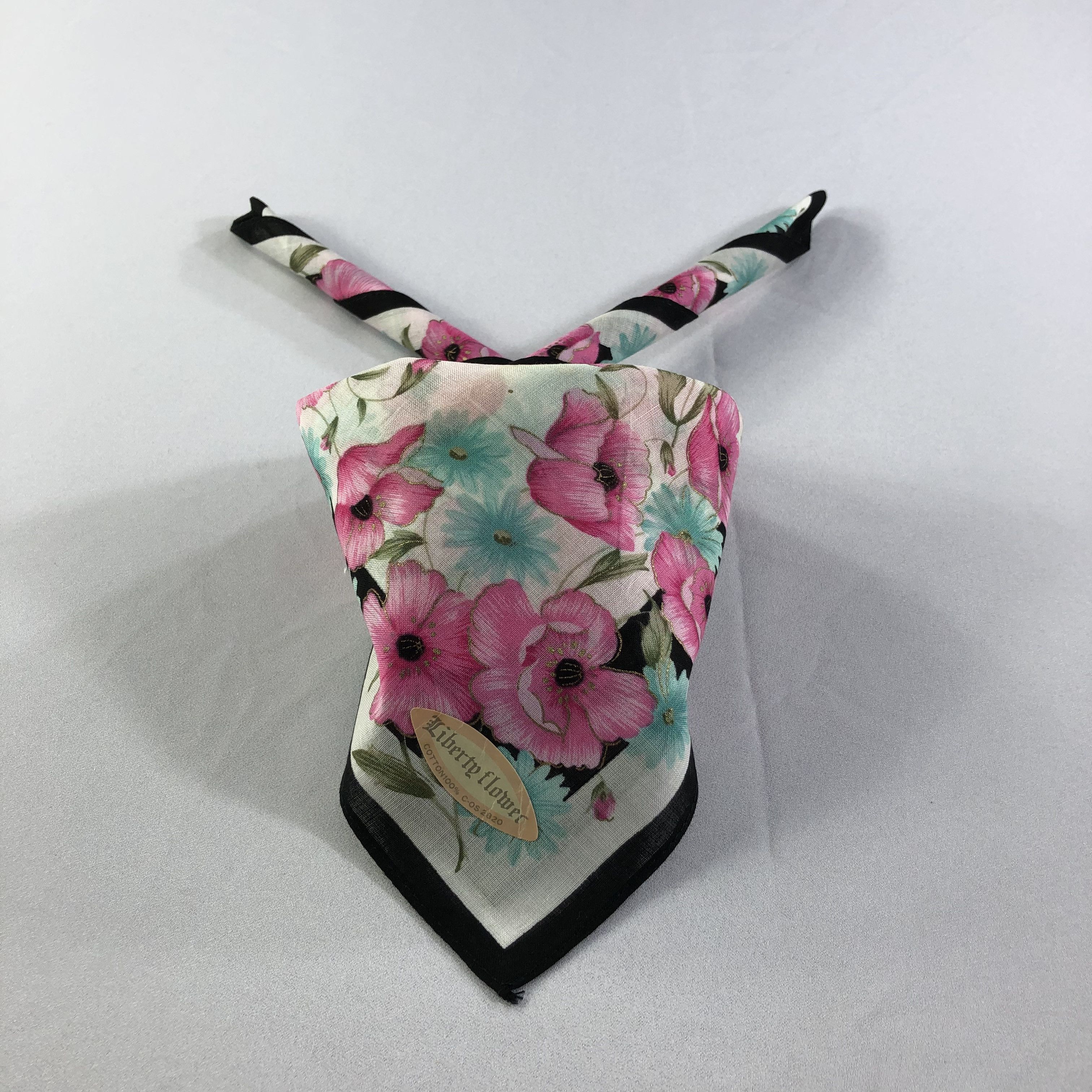Vintage liBErty Flowers Handkerchief Neckerchief Bandana H1830 Size ONE SIZE - 1 Thumbnail