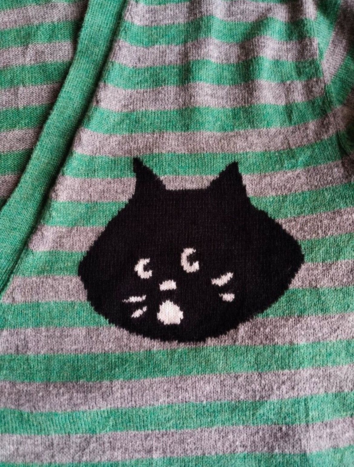 Issey Miyake × Japanese Brand × Ne-Net Ne net Cat Logo Stripe Cardigan Sweatshirt Size US S / EU 44-46 / 1 - 3 Thumbnail