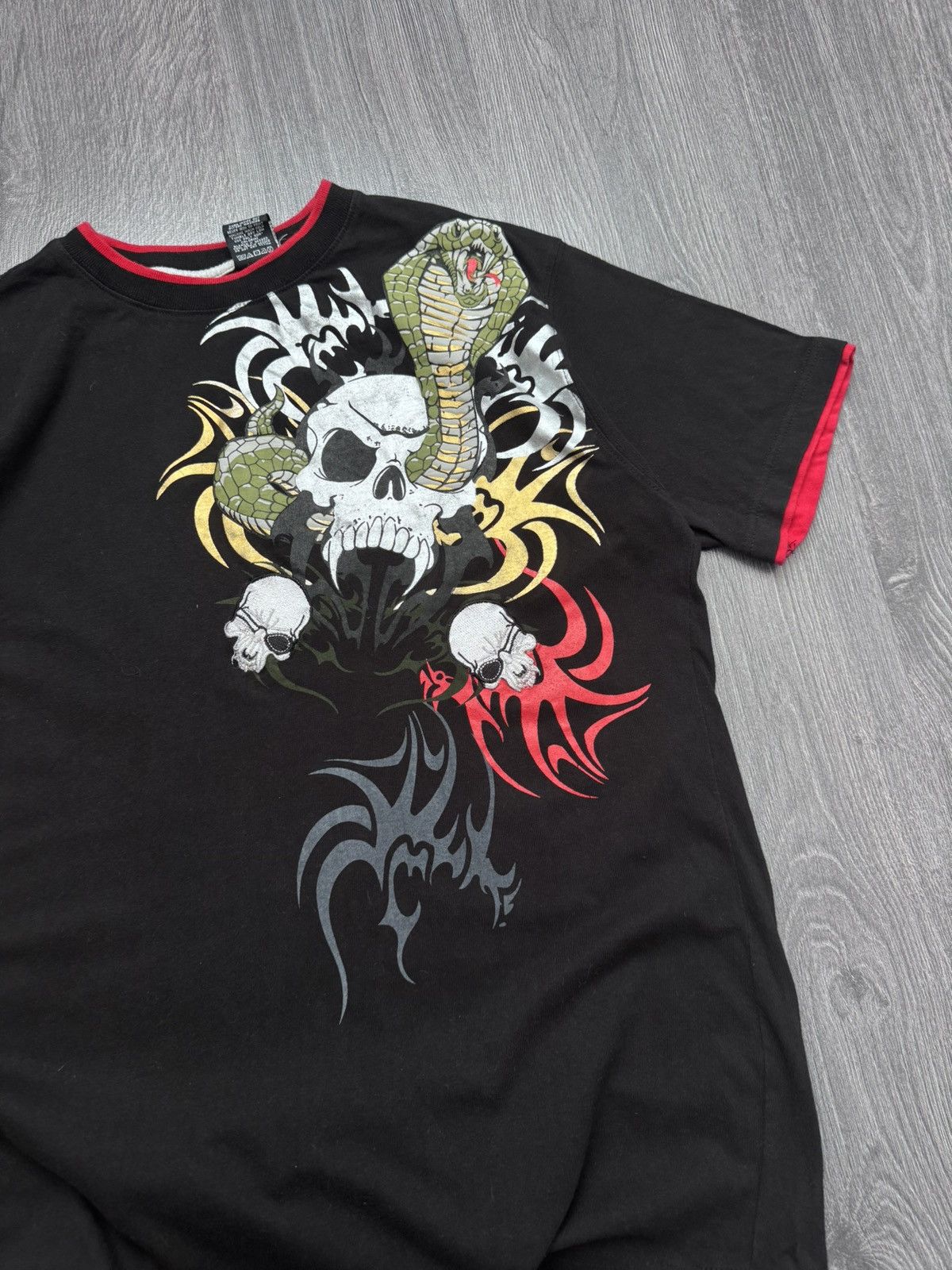 Vintage Y2K Vintage Ed Hardy Style Scull print t-shirt Size US XL / EU 56 / 4 - 2 Thumbnail