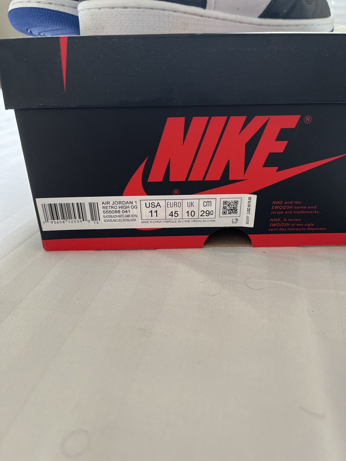 Nike Air Jordan 1 Retro High OG Game Royal Size US 11 / EU 44 - 3 Thumbnail