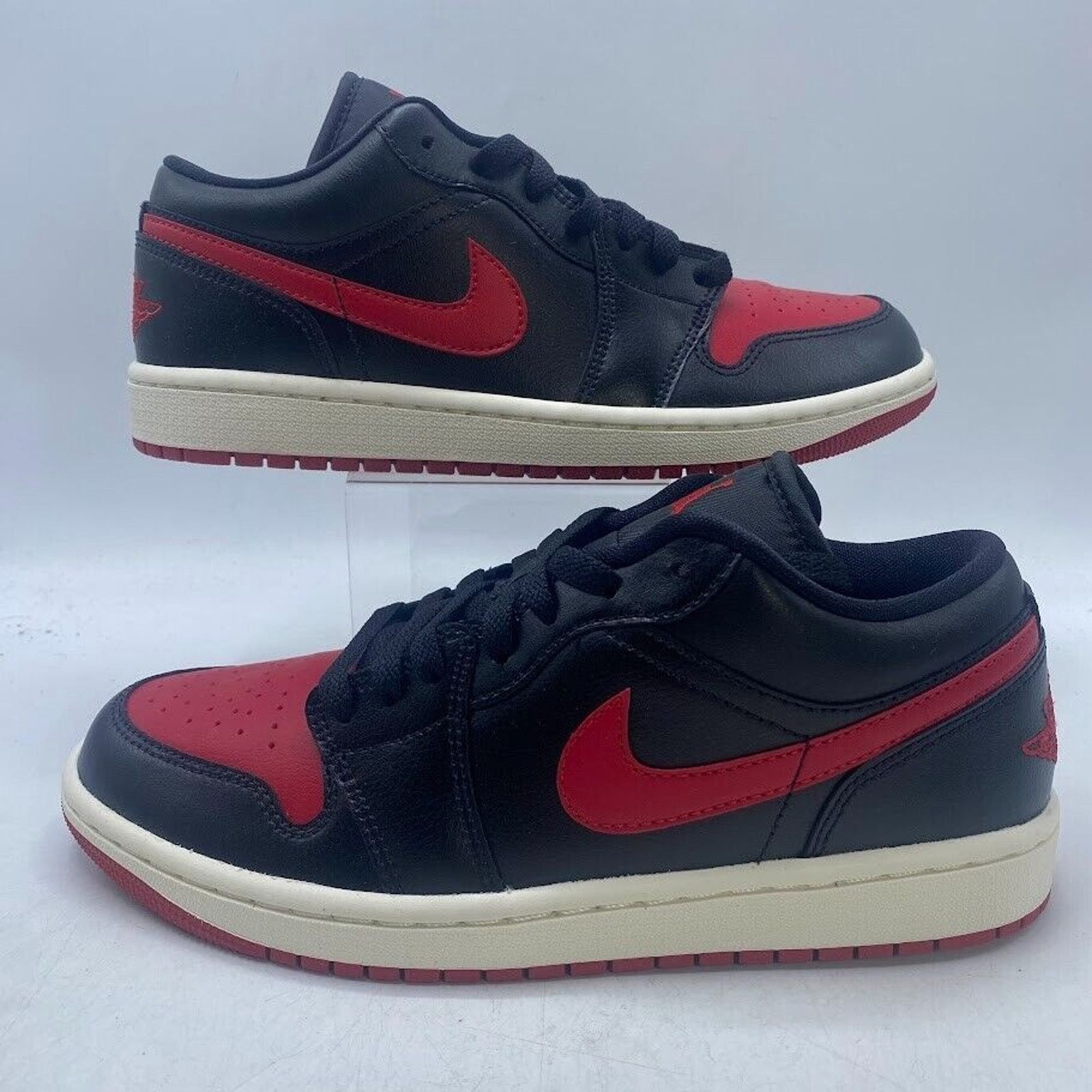 Nike New Nike Jordan 1 Low Bred Sail Black Red DC0774-061 SZ 8W Size US 8 / IT 38 - 2 Thumbnail