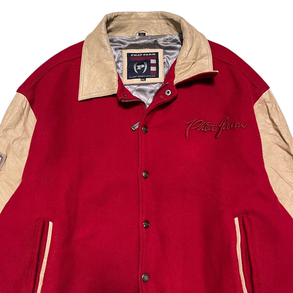 Phat Farm 🔥 Vintage Phat Farm Varsity Bomber Jacket Oversized Jacket Size US XXL / EU 58 / 5 - 5 Thumbnail