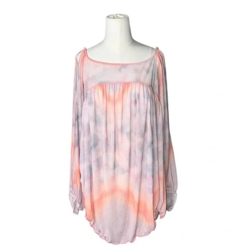 Free People Free People Tie Dye Mystic Tunic Top Split Sleeves Cold Sho Size XS / US 0-2 / IT 36-38 - 2 Thumbnail