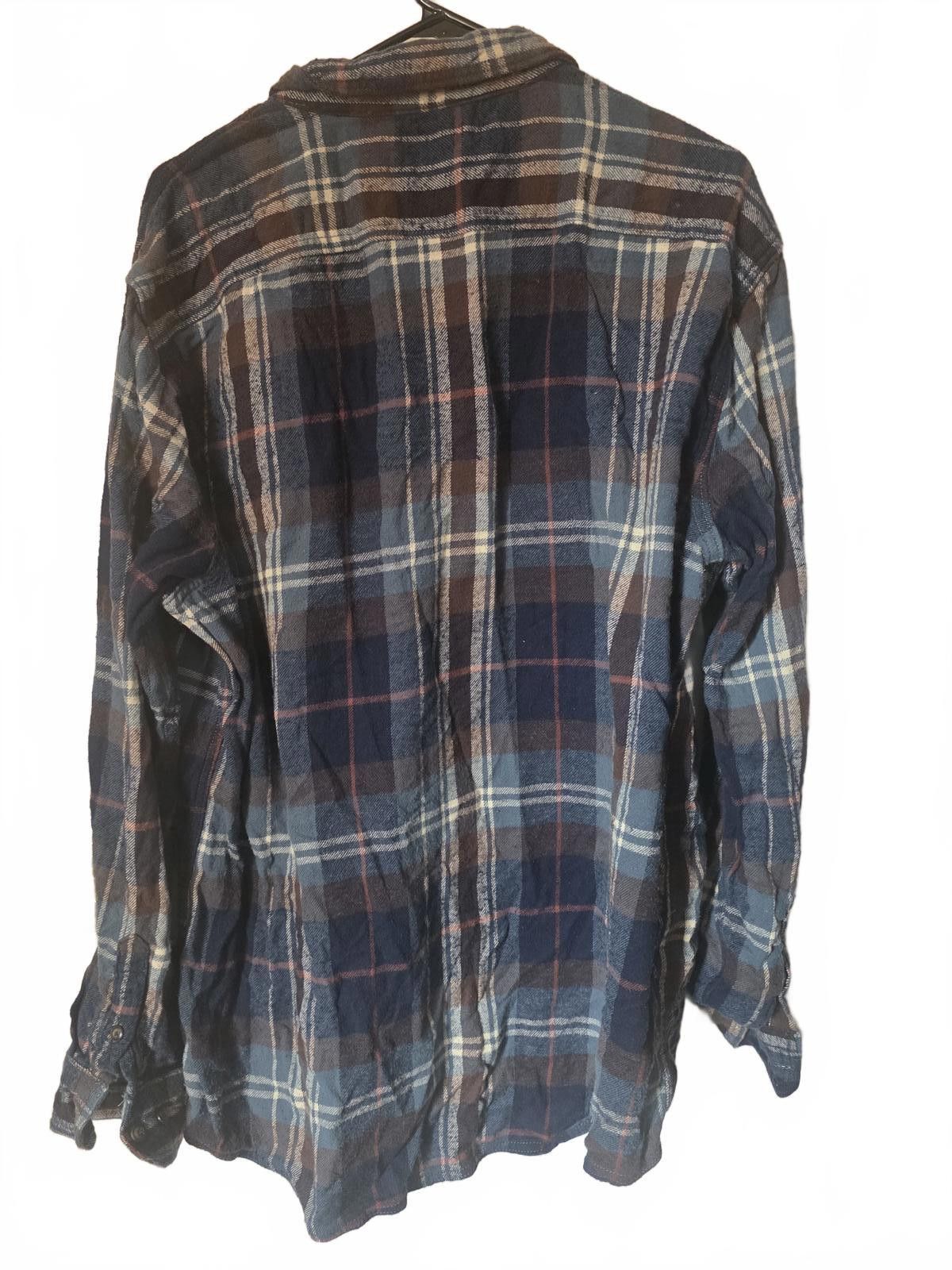 Sonoma Sonoma Blue Maroon Plaid Button Up Flannel Shirt Mens XXL 2X Size US XXL / EU 58 / 5 - 4 Thumbnail
