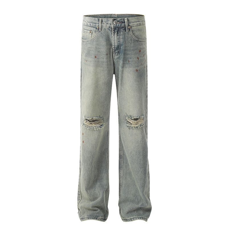 Vintage High Street Vibe Splatter Ripped Jeans for Men Size US 32 / EU 48 - 1 Thumbnail