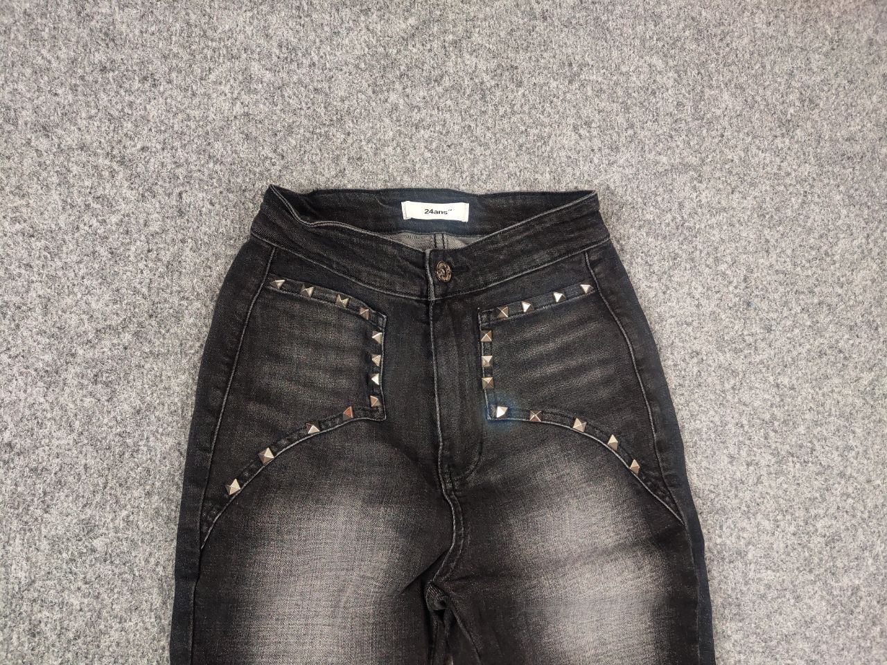 Le Grande Bleu (L.G.B.) 24ans Japan Design L.G.B. Silver Black Pocket Flared Jeans Size 26" / US 2 / IT 38 - 4 Thumbnail