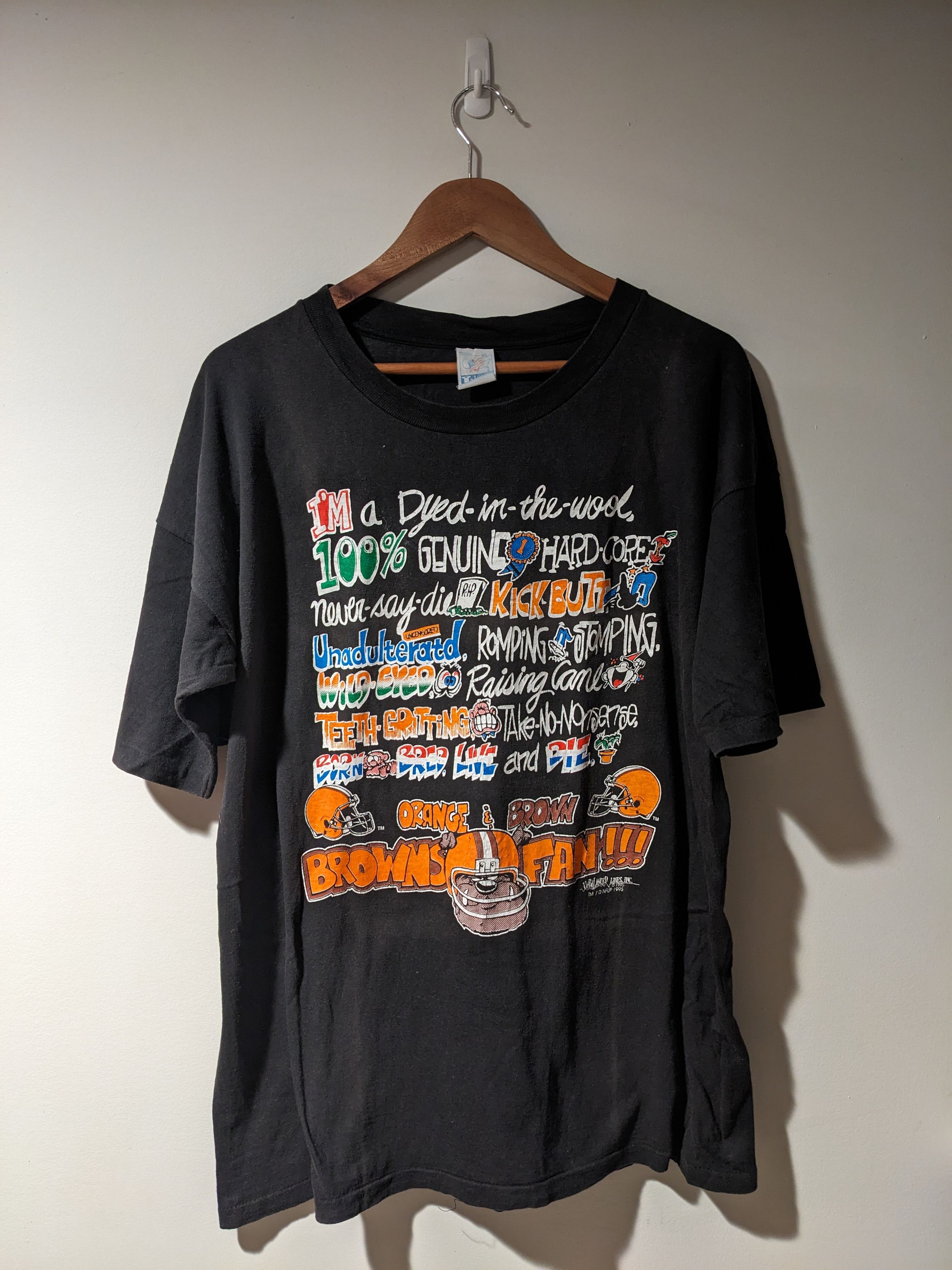 NFL Vintage 1995 Cleveland Browns NFL Football Fan T-Shirt Size US XL / EU 56 / 4 - 1 Thumbnail