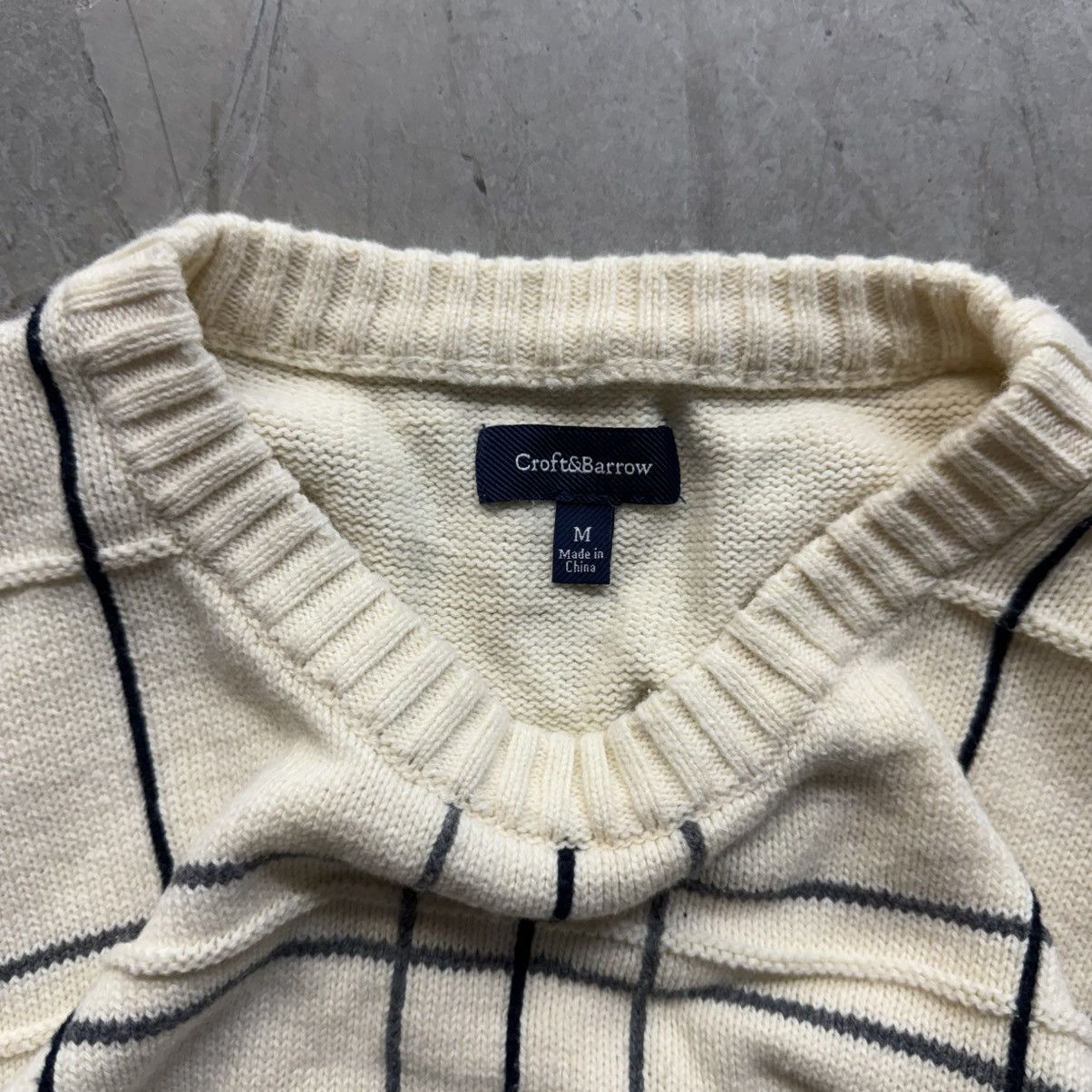 Croft & Barrow Vintage 90s Y2K Croft & Barrow Cream Knit Sweater Grid Size US M / EU 48-50 / 2 - 3 Thumbnail
