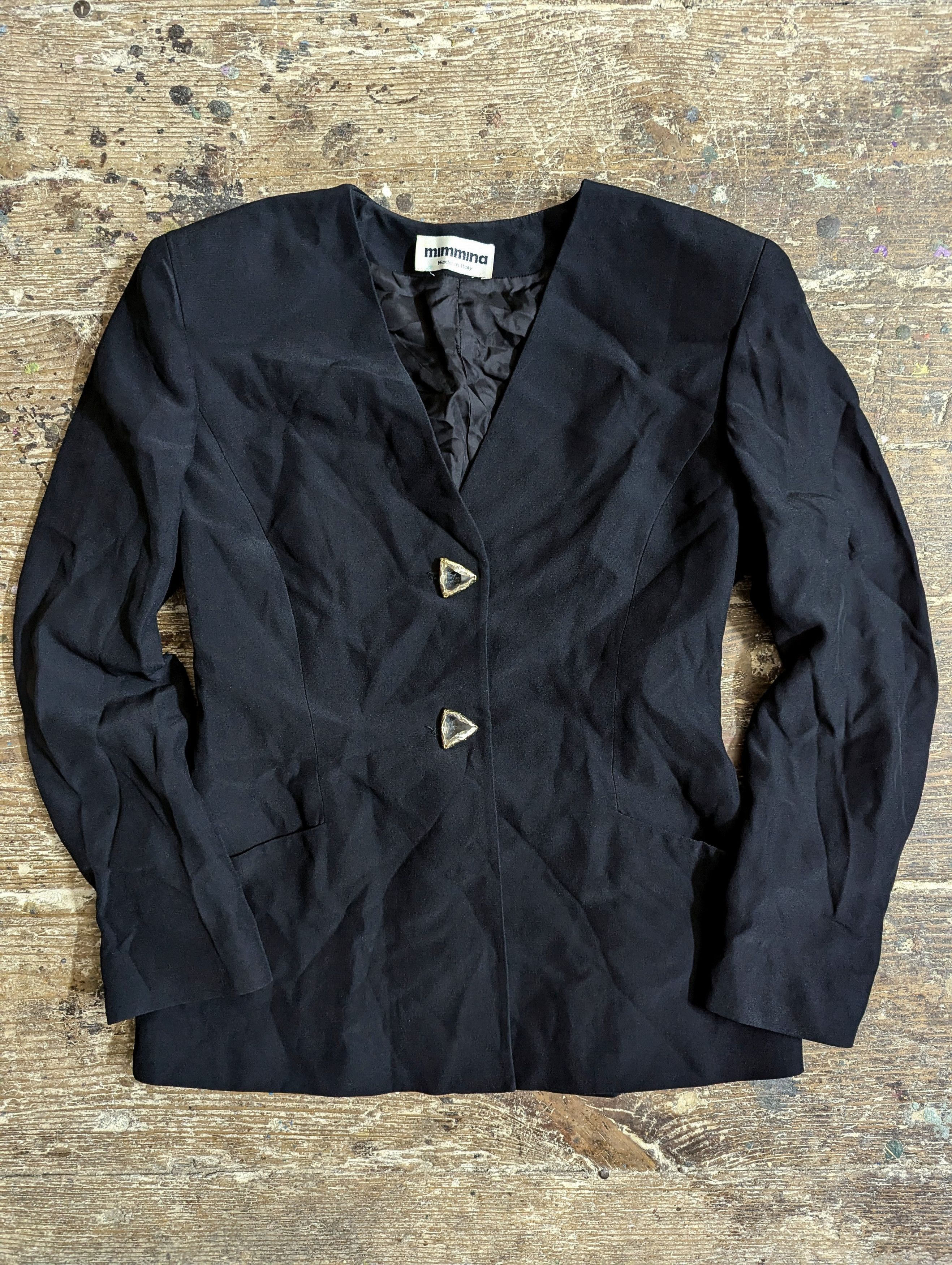 20471120 00s Mimmina Gemstone Details Light Blazer Jacket Size M / US 6-8 / IT 42-44 - 1 Thumbnail